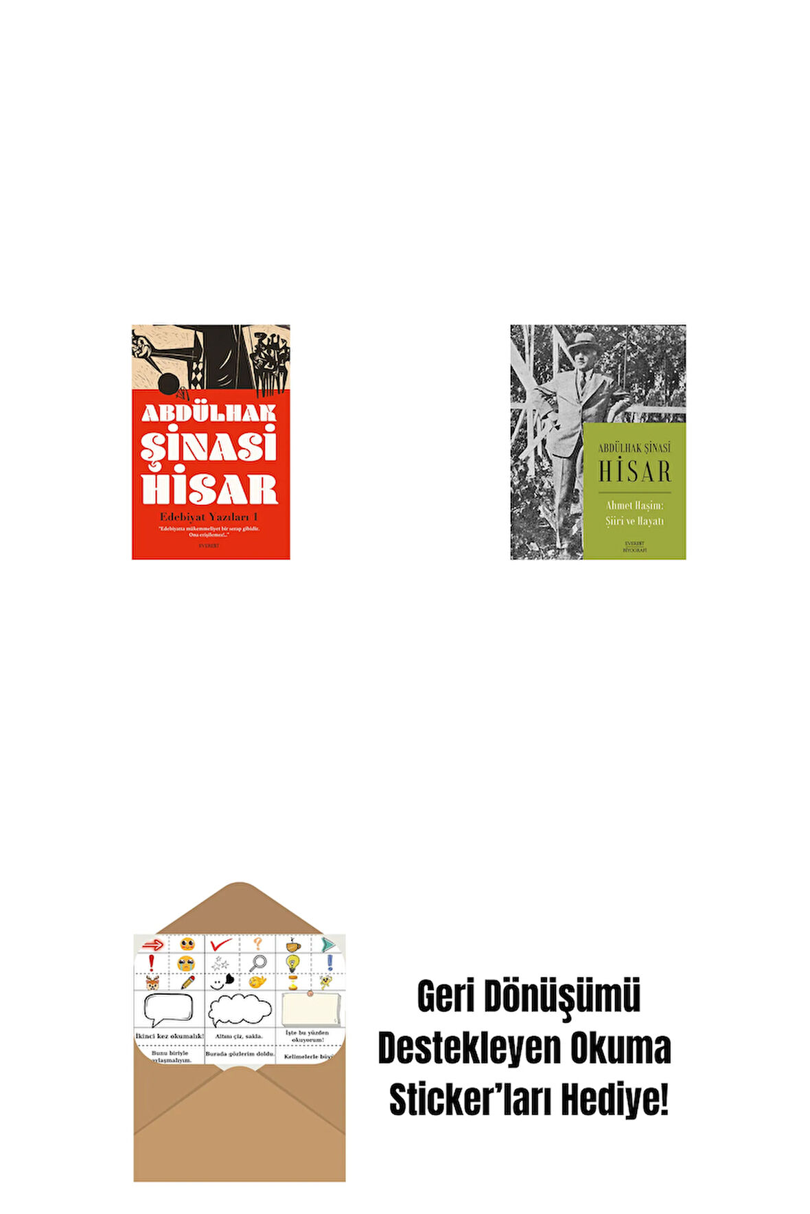 Edebiyat Yazıları - 1 + Ahmet Haşim:  Şiiri ve Hayatı + Okuma Sticker'ları