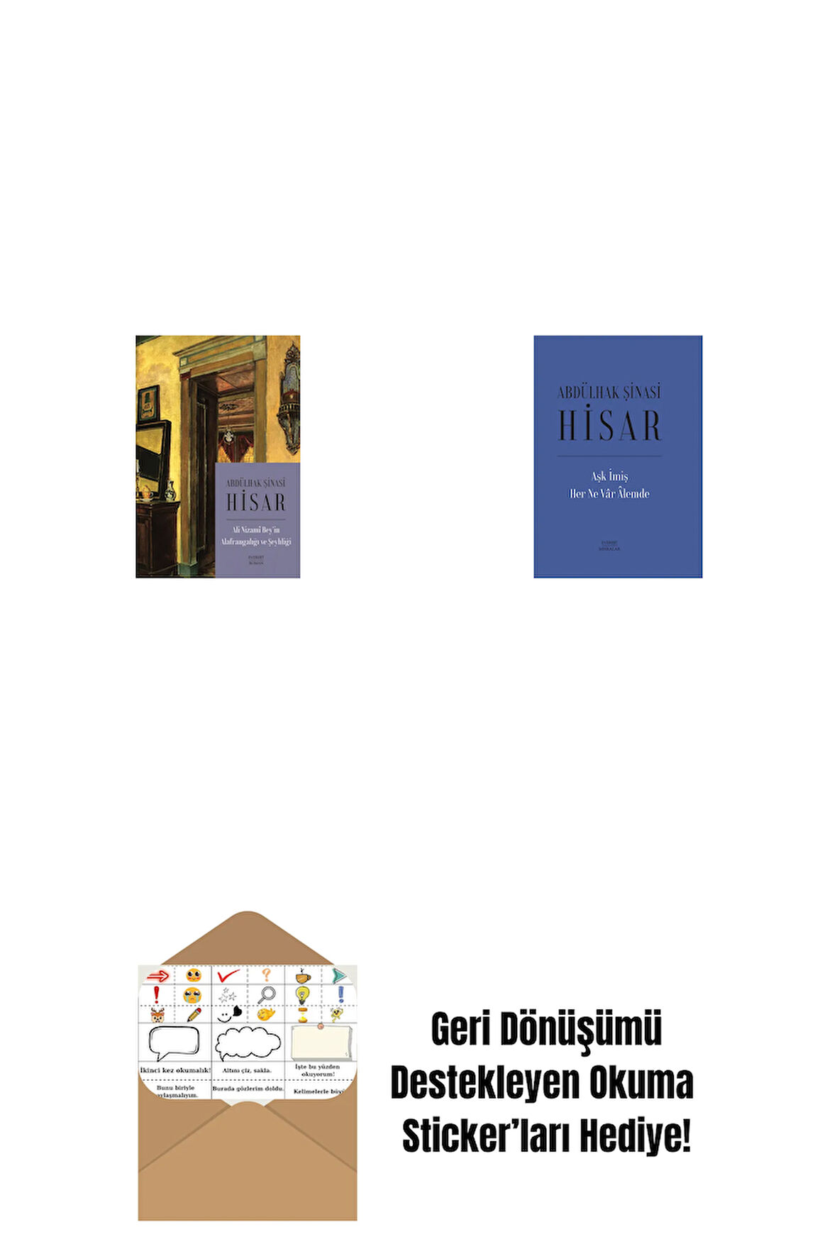 Ali Nizami Bey’in Alafrangalığı ve Şeyhliği (Kitap Boy) + Aşk İmiş Her Ne Vâr Âlemde (Ciltli) + Okuma Sticker'ları