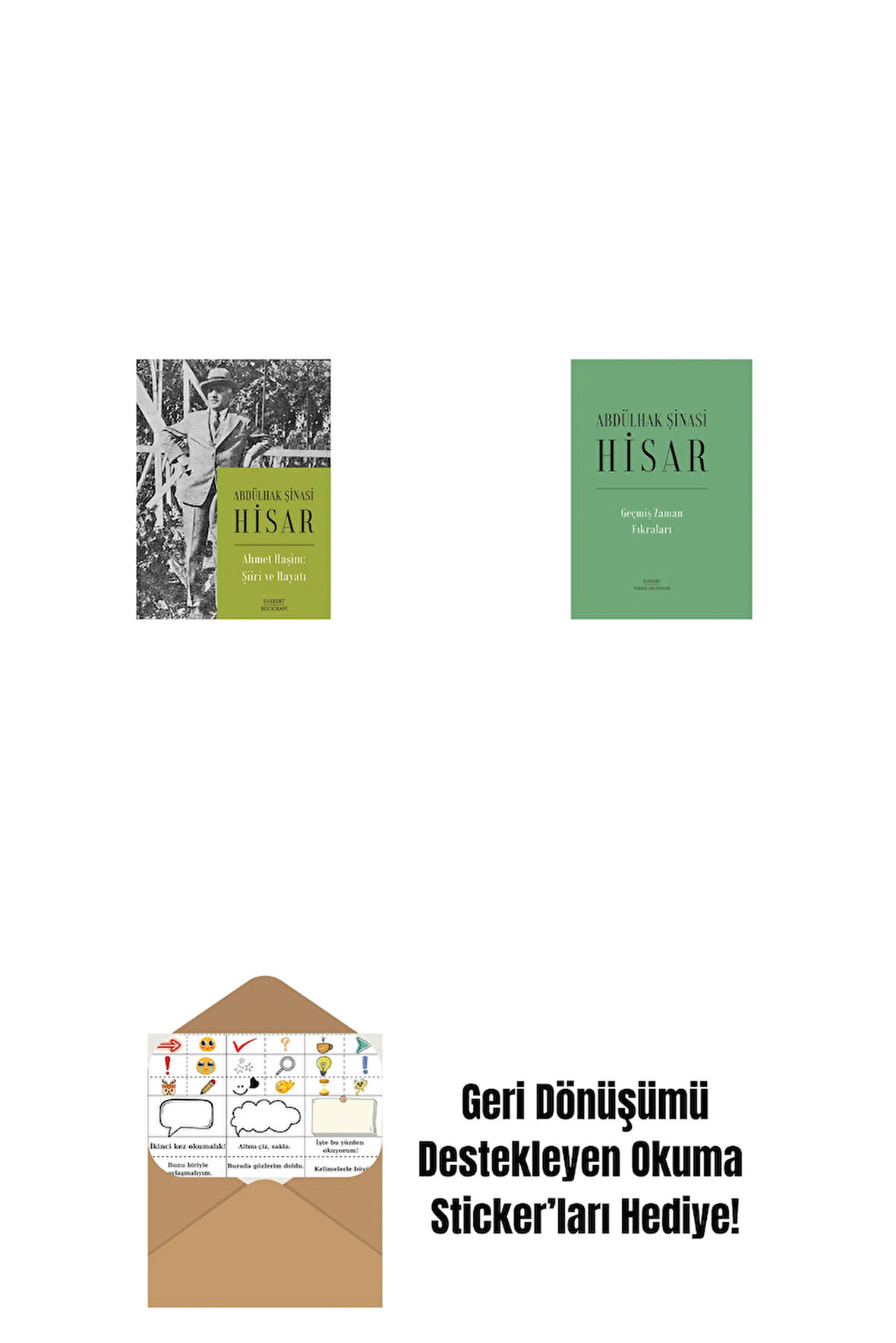 Ahmet Haşim:  Şiiri ve Hayatı + Geçmiş Zaman  Fıkraları (Ciltli) + Okuma Sticker'ları