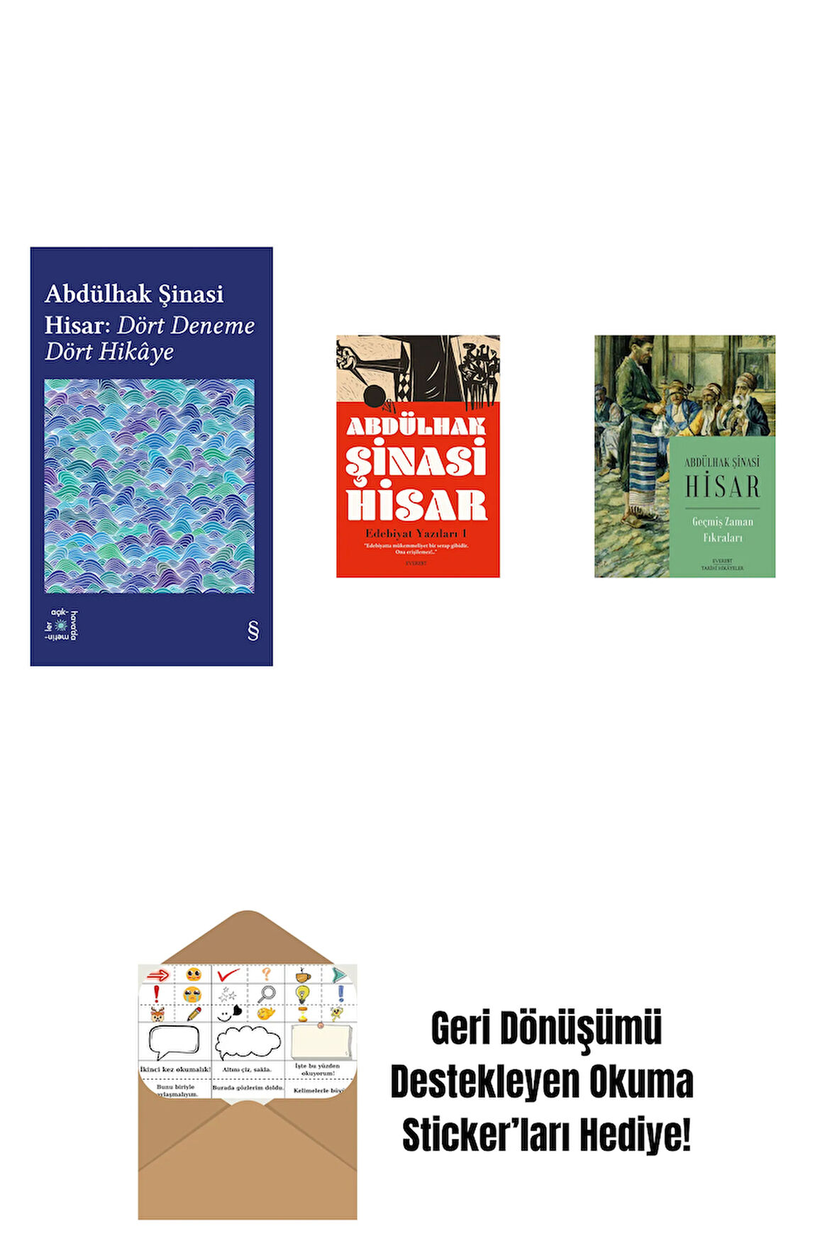 Everest Açıkhava 42 - Dört Deneme Dört Hikâye + Edebiyat Yazıları - 1 + Geçmiş Zaman Fıkraları + Okuma Sticker'ları