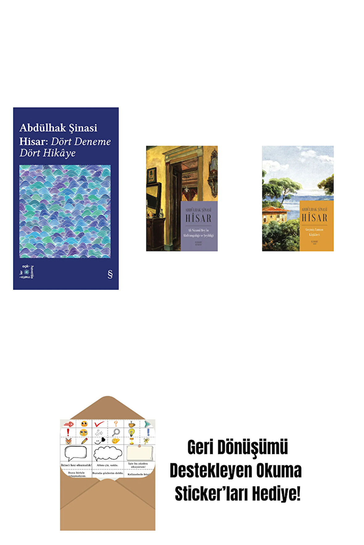 Everest Açıkhava 42 - Dört Deneme Dört Hikâye + Ali Nizami Bey’in Alafrangalığı ve Şeyhliği (Kitap Boy) + Geçmiş Zaman Köşkleri (Kitap Boy) + Okuma Sticker'ları