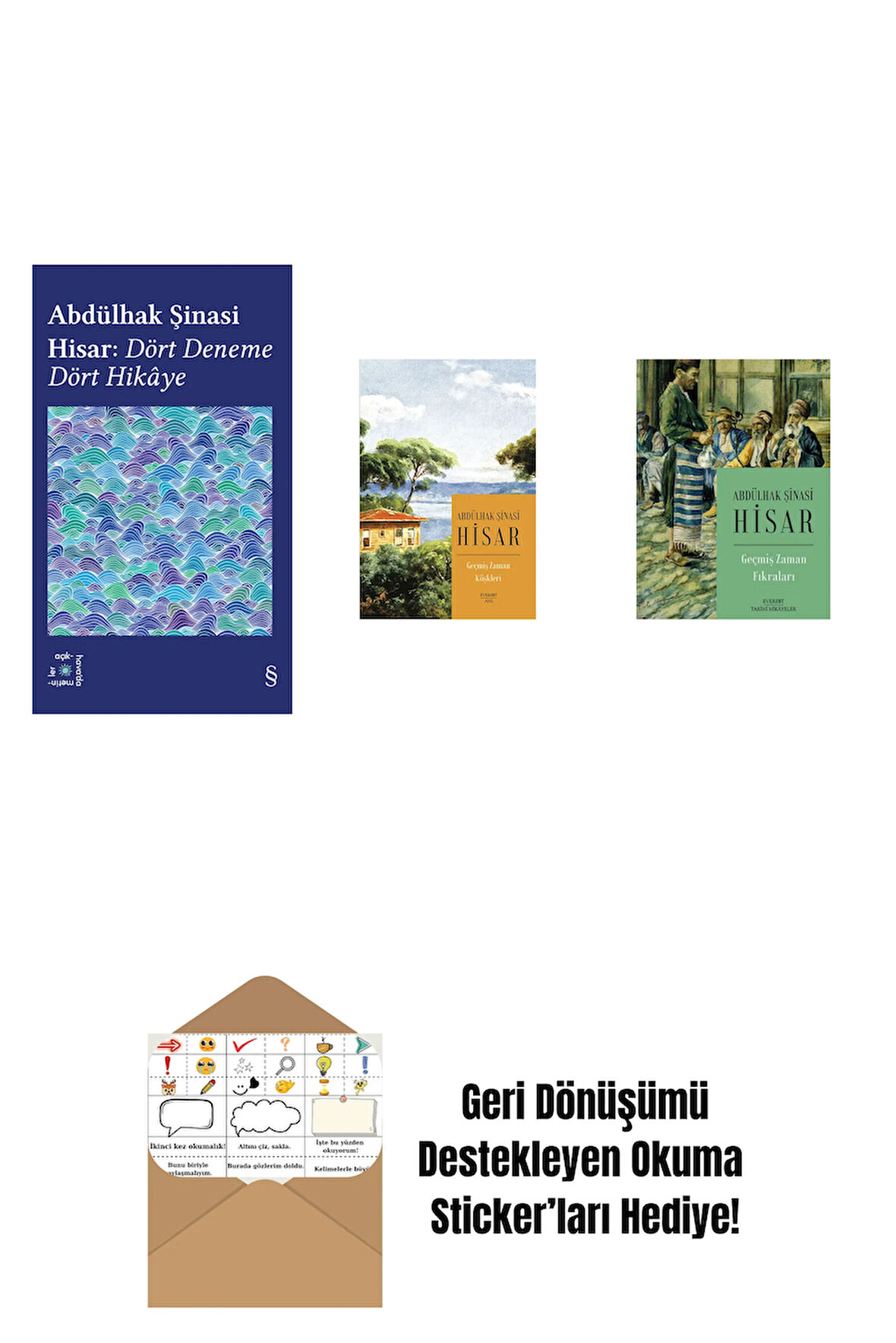 Everest Açıkhava 42 - Dört Deneme Dört Hikâye + Geçmiş Zaman Köşkleri (Kitap Boy) + Geçmiş Zaman Fıkraları + Okuma Sticker'ları