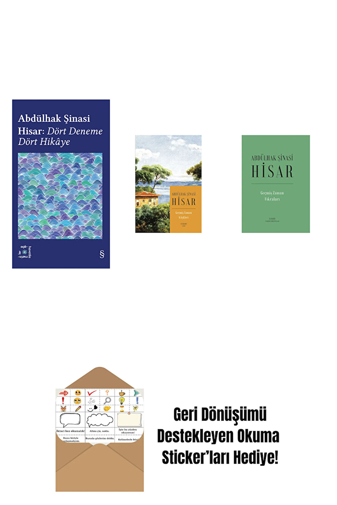 Everest Açıkhava 42 - Dört Deneme Dört Hikâye + Geçmiş Zaman Köşkleri (Kitap Boy) + Geçmiş Zaman  Fıkraları (Ciltli) + Okuma Sticker'ları