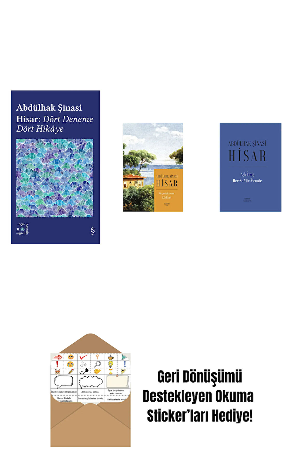 Everest Açıkhava 42 - Dört Deneme Dört Hikâye + Geçmiş Zaman Köşkleri (Kitap Boy) + Aşk İmiş Her Ne Vâr Âlemde (Ciltli) + Okuma Sticker'ları