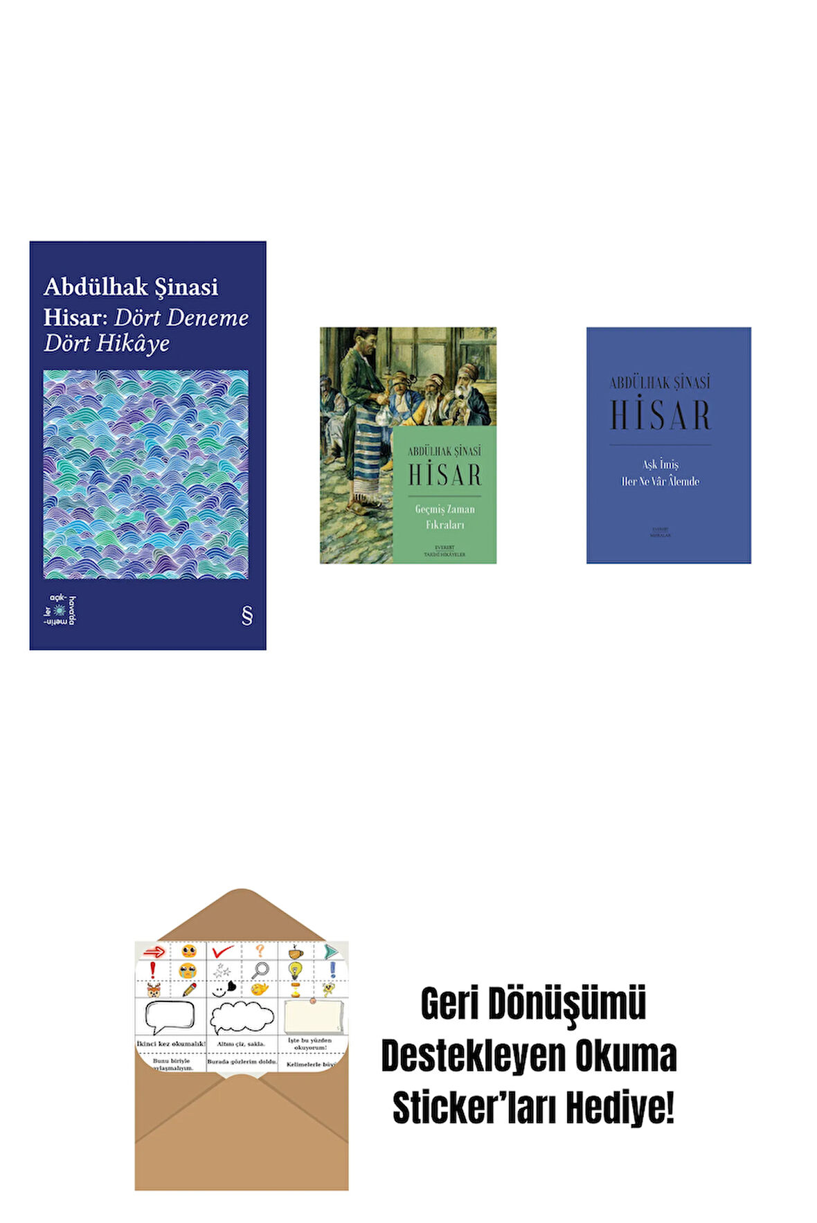 Everest Açıkhava 42 - Dört Deneme Dört Hikâye + Geçmiş Zaman Fıkraları + Aşk İmiş Her Ne Vâr Âlemde (Ciltli) + Okuma Sticker'ları