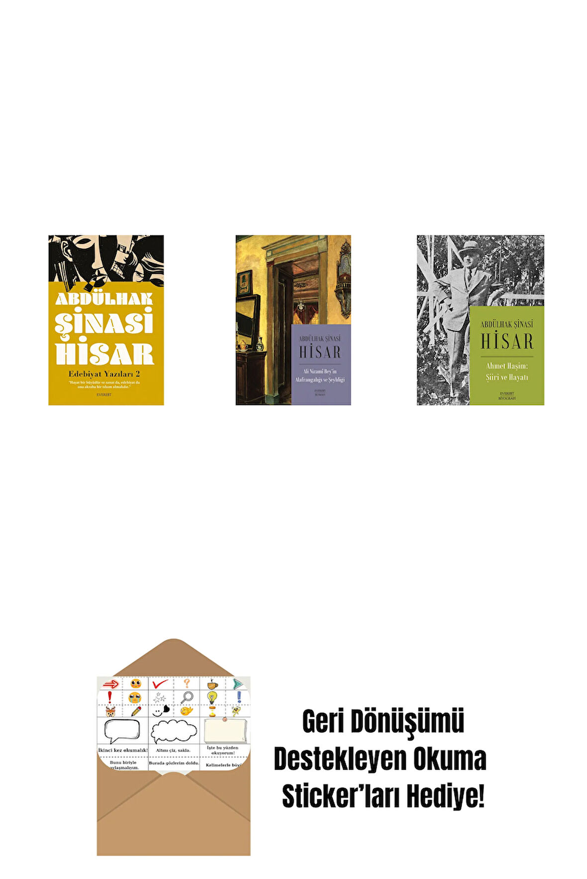 Edebiyat  Yazıları 2 + Ali Nizami Bey’in Alafrangalığı ve Şeyhliği (Kitap Boy) + Ahmet Haşim:  Şiiri ve Hayatı + Okuma Sticker'ları