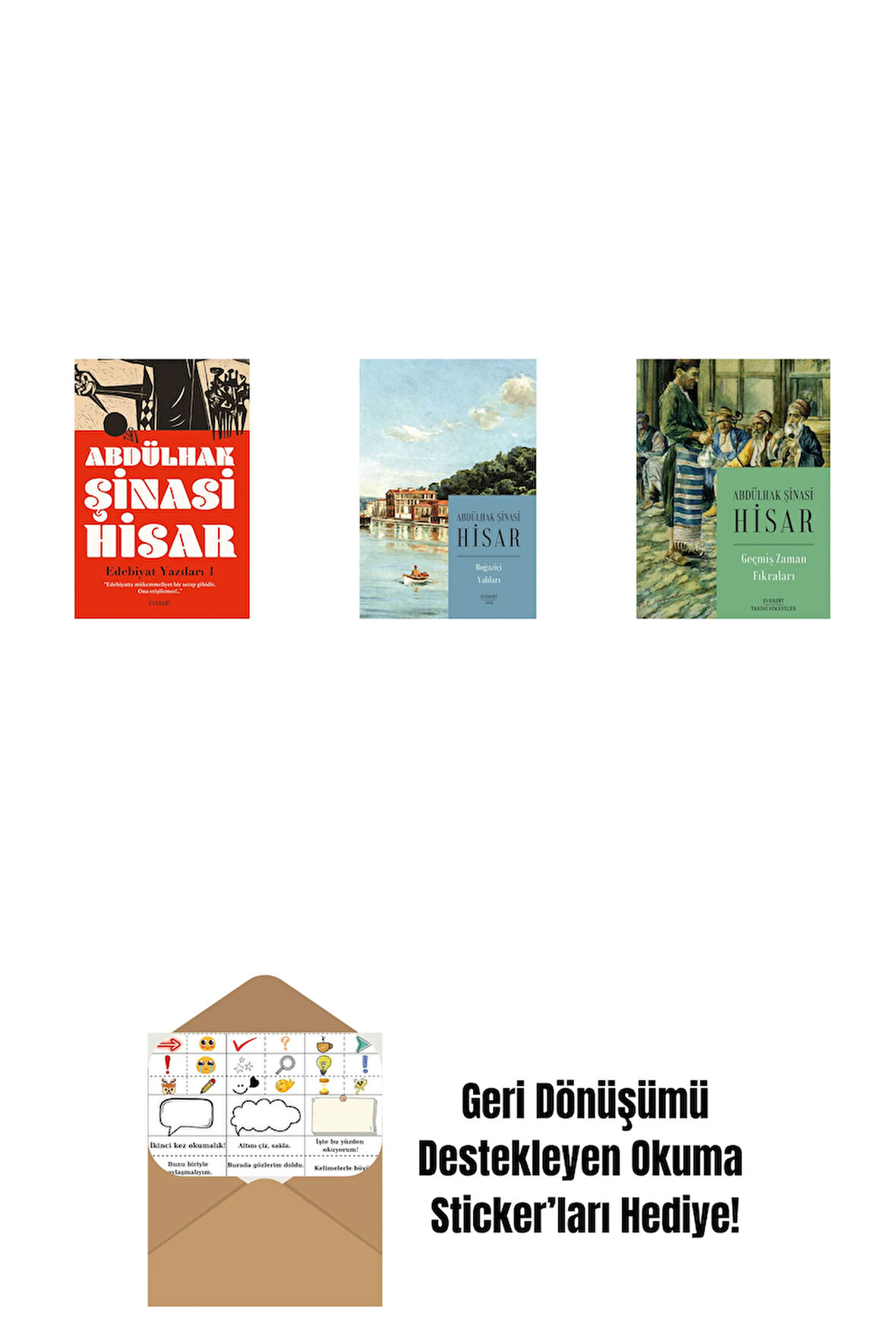 Edebiyat Yazıları - 1 + Boğaziçi Yalıları (Kitap Boy) + Geçmiş Zaman Fıkraları + Okuma Sticker'ları