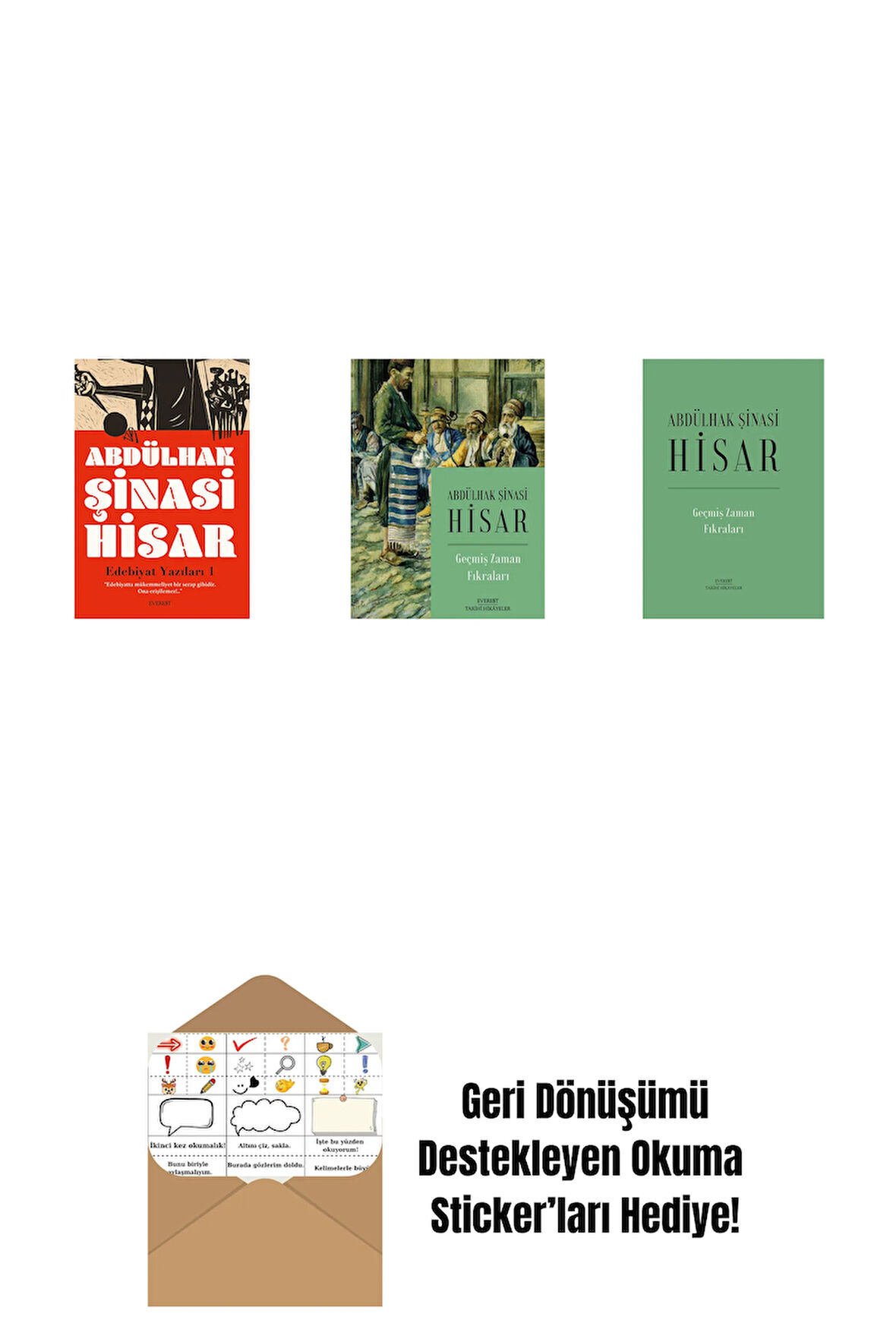 Edebiyat Yazıları - 1 + Geçmiş Zaman Fıkraları + Geçmiş Zaman  Fıkraları (Ciltli) + Okuma Sticker'ları