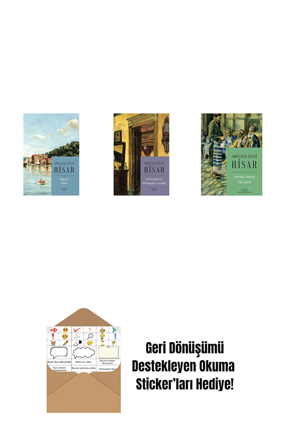 Boğaziçi Yalıları (Kitap Boy) + Ali Nizami Bey’in Alafrangalığı ve Şeyhliği (Kitap Boy) + Geçmiş Zaman Fıkraları + Okuma Sticker'ları