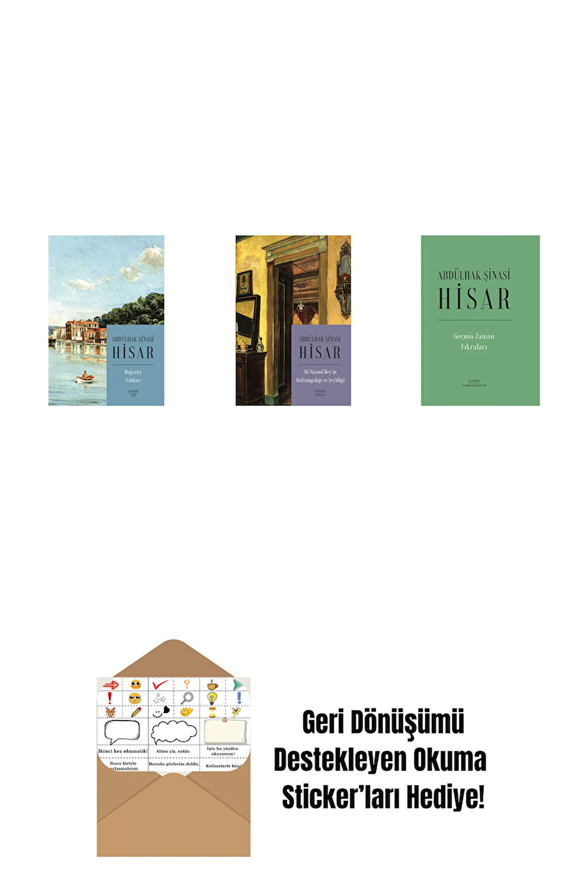 Boğaziçi Yalıları (Kitap Boy) + Ali Nizami Bey’in Alafrangalığı ve Şeyhliği (Kitap Boy) + Geçmiş Zaman  Fıkraları (Ciltli) + Okuma Sticker'ları