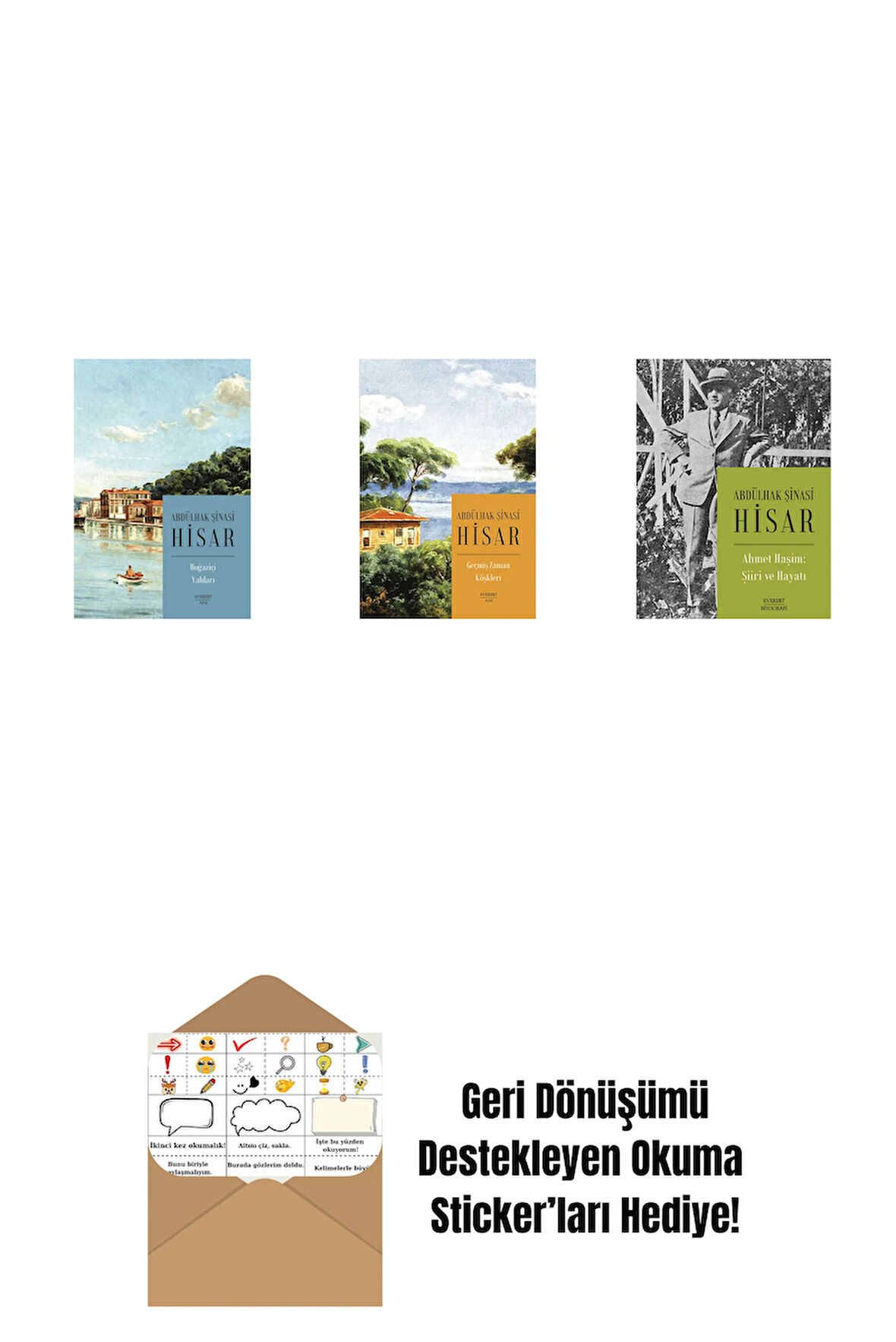 Boğaziçi Yalıları (Kitap Boy) + Geçmiş Zaman Köşkleri (Kitap Boy) + Ahmet Haşim:  Şiiri ve Hayatı + Okuma Sticker'ları