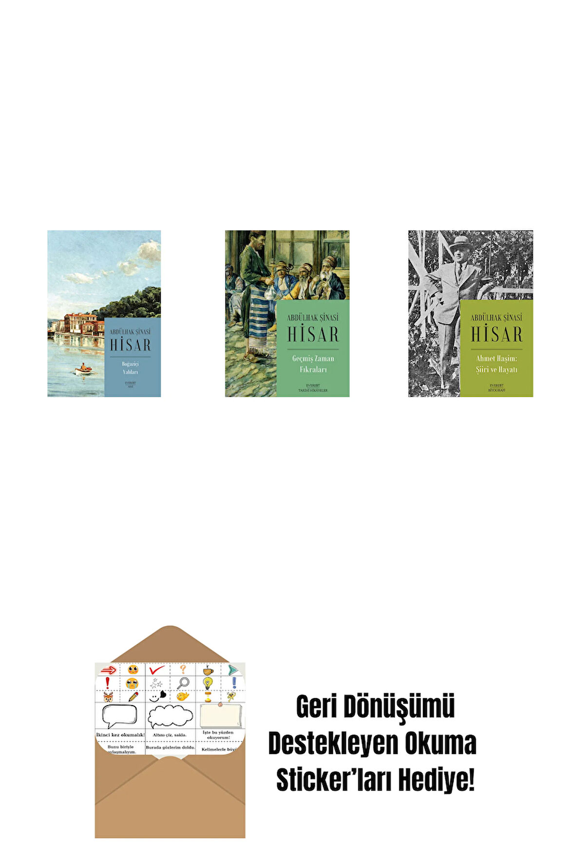 Boğaziçi Yalıları (Kitap Boy) + Geçmiş Zaman Fıkraları + Ahmet Haşim:  Şiiri ve Hayatı + Okuma Sticker'ları