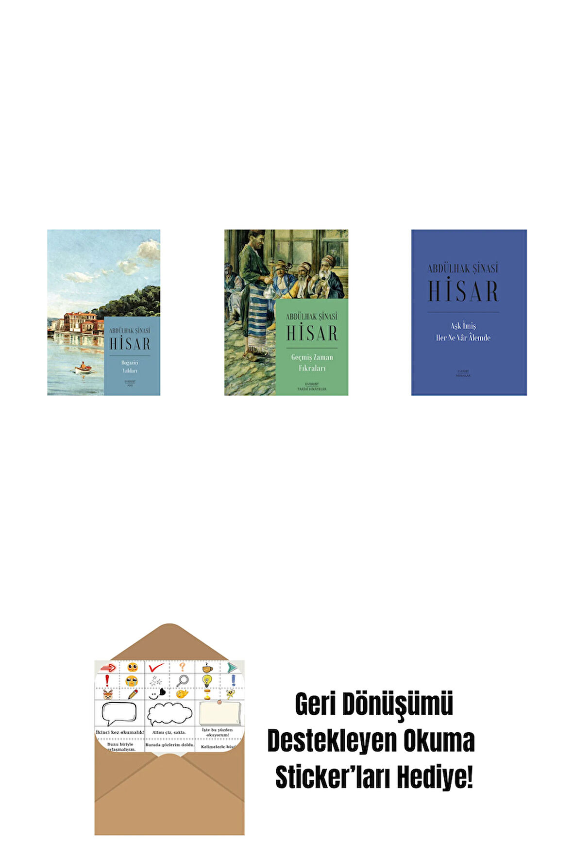 Boğaziçi Yalıları (Kitap Boy) + Geçmiş Zaman Fıkraları + Aşk İmiş Her Ne Vâr Âlemde (Ciltli) + Okuma Sticker'ları