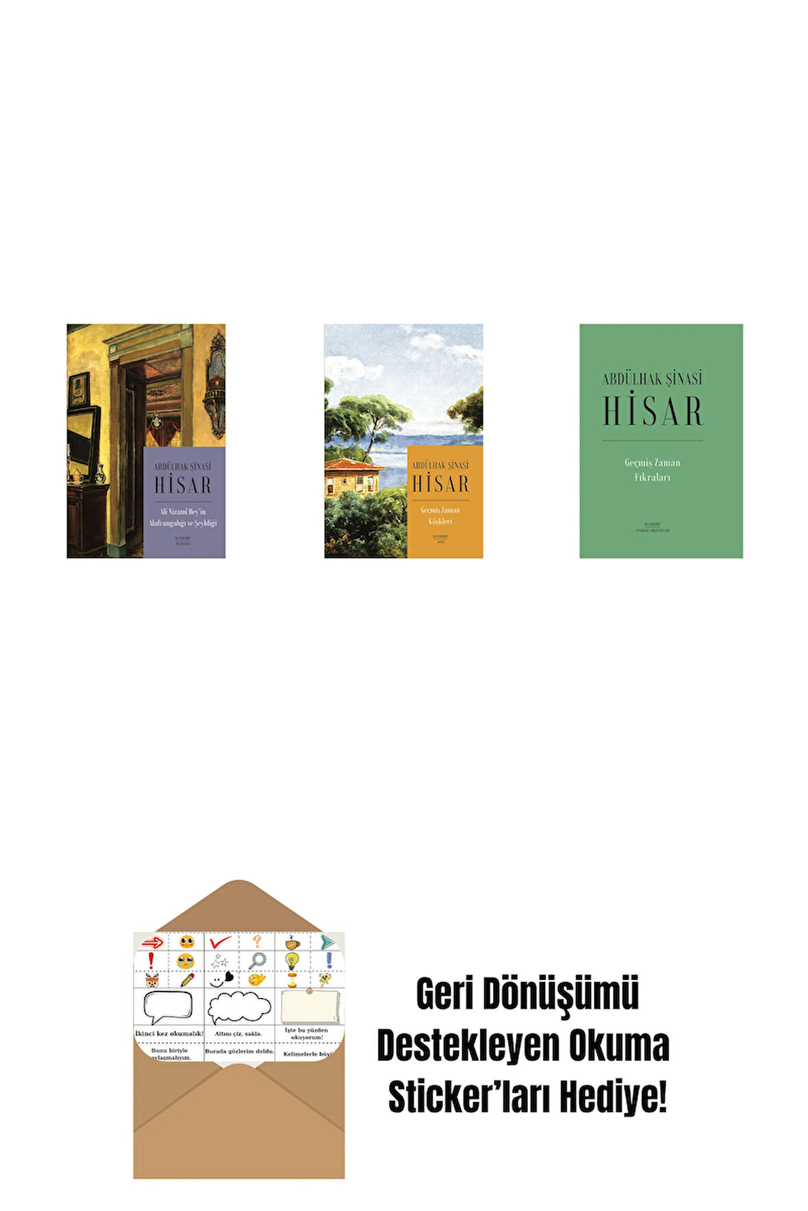 Ali Nizami Bey’in Alafrangalığı ve Şeyhliği (Kitap Boy) + Geçmiş Zaman Köşkleri (Kitap Boy) + Geçmiş Zaman  Fıkraları (Ciltli) + Okuma Sticker'ları