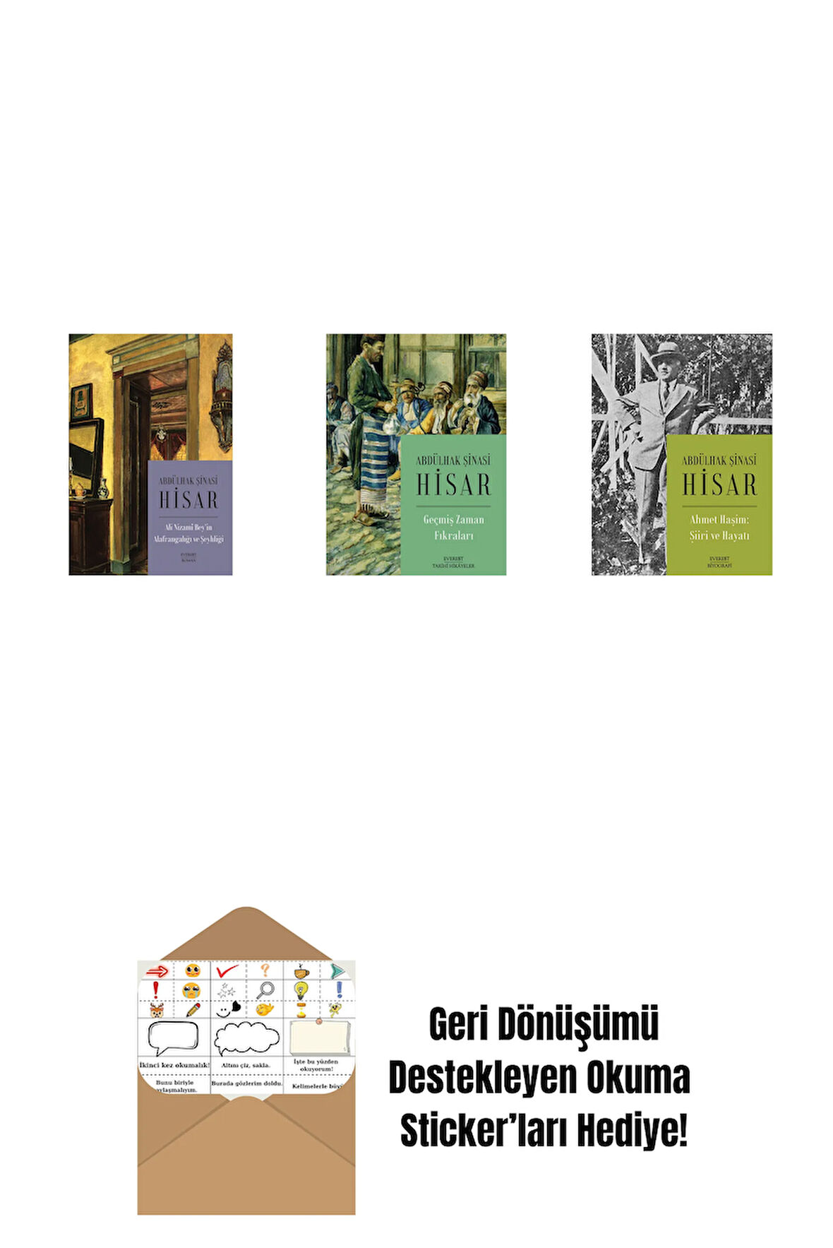 Ali Nizami Bey’in Alafrangalığı ve Şeyhliği (Kitap Boy) + Geçmiş Zaman Fıkraları + Ahmet Haşim:  Şiiri ve Hayatı + Okuma Sticker'ları