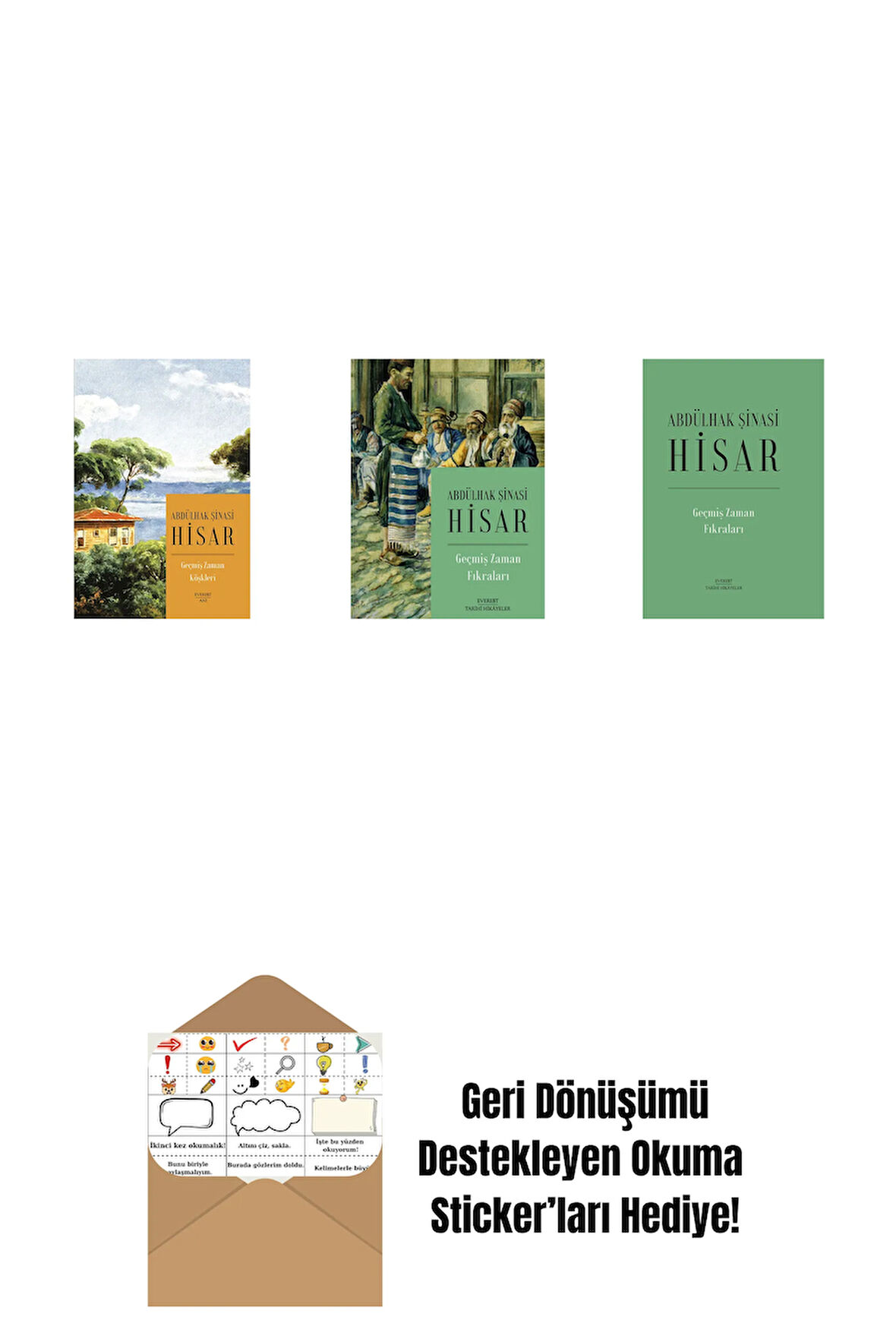 Geçmiş Zaman Köşkleri (Kitap Boy) + Geçmiş Zaman Fıkraları + Geçmiş Zaman  Fıkraları (Ciltli) + Okuma Sticker'ları