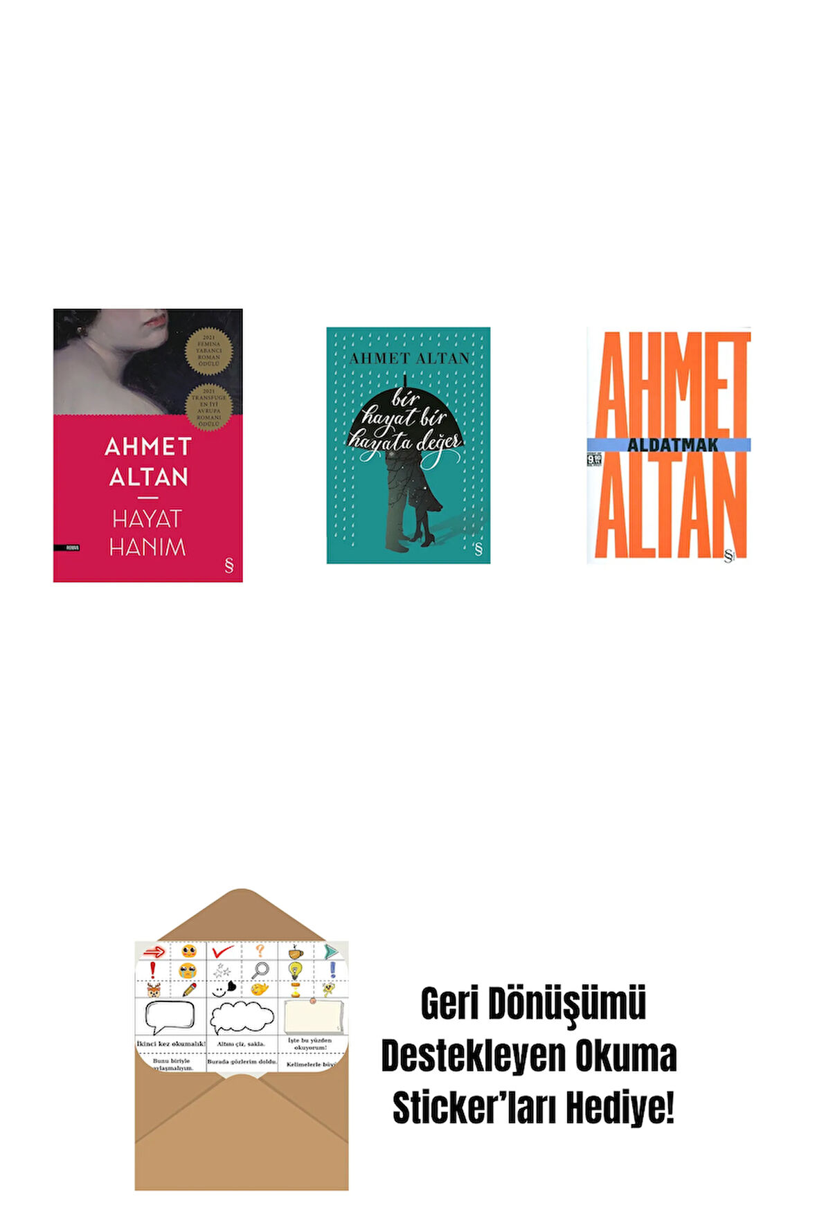 Hayat Hanım + Bir Hayat Bir Hayata Değer + Aldatmak - Yalnızlığın Özel Tarihi (Cep Boy) + Okuma Sticker'ları