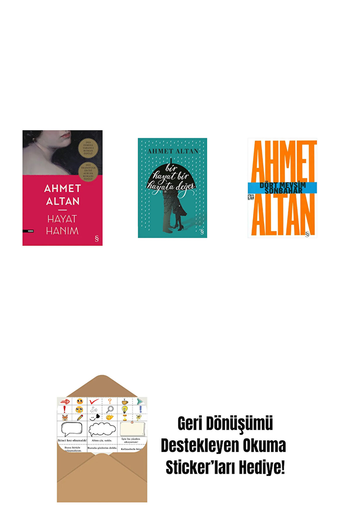 Hayat Hanım + Bir Hayat Bir Hayata Değer + Dört Mevsim Sonbahar/Tehlikeli Masallar (Cep Boy) + Okuma Sticker'ları