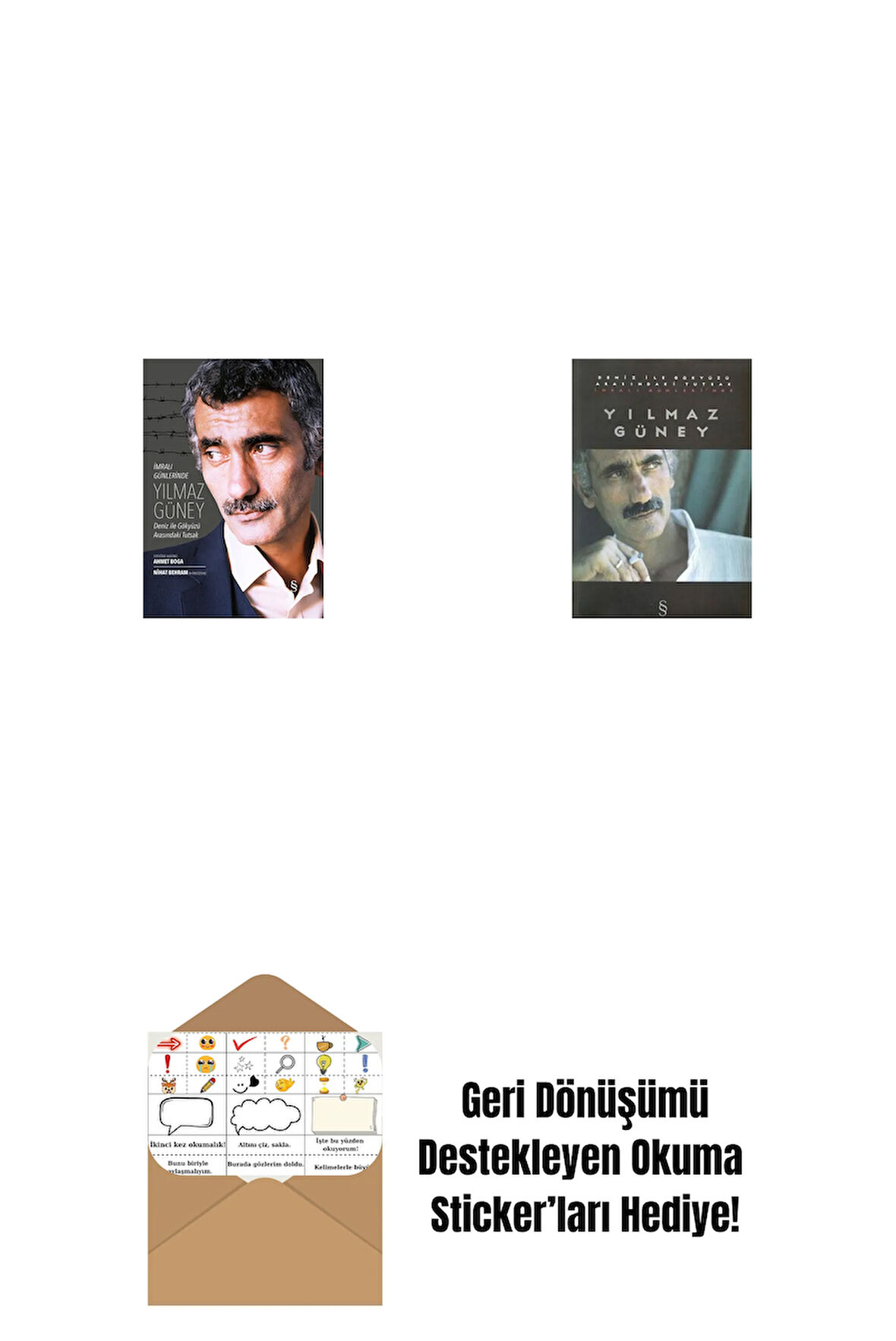 İmralı Günlerinde Yılmaz Güney + Deniz ile Gökyüzü Arasındaki Tutsak İmralı Günlerinde Yılmaz Güney + Okuma Sticker'ları