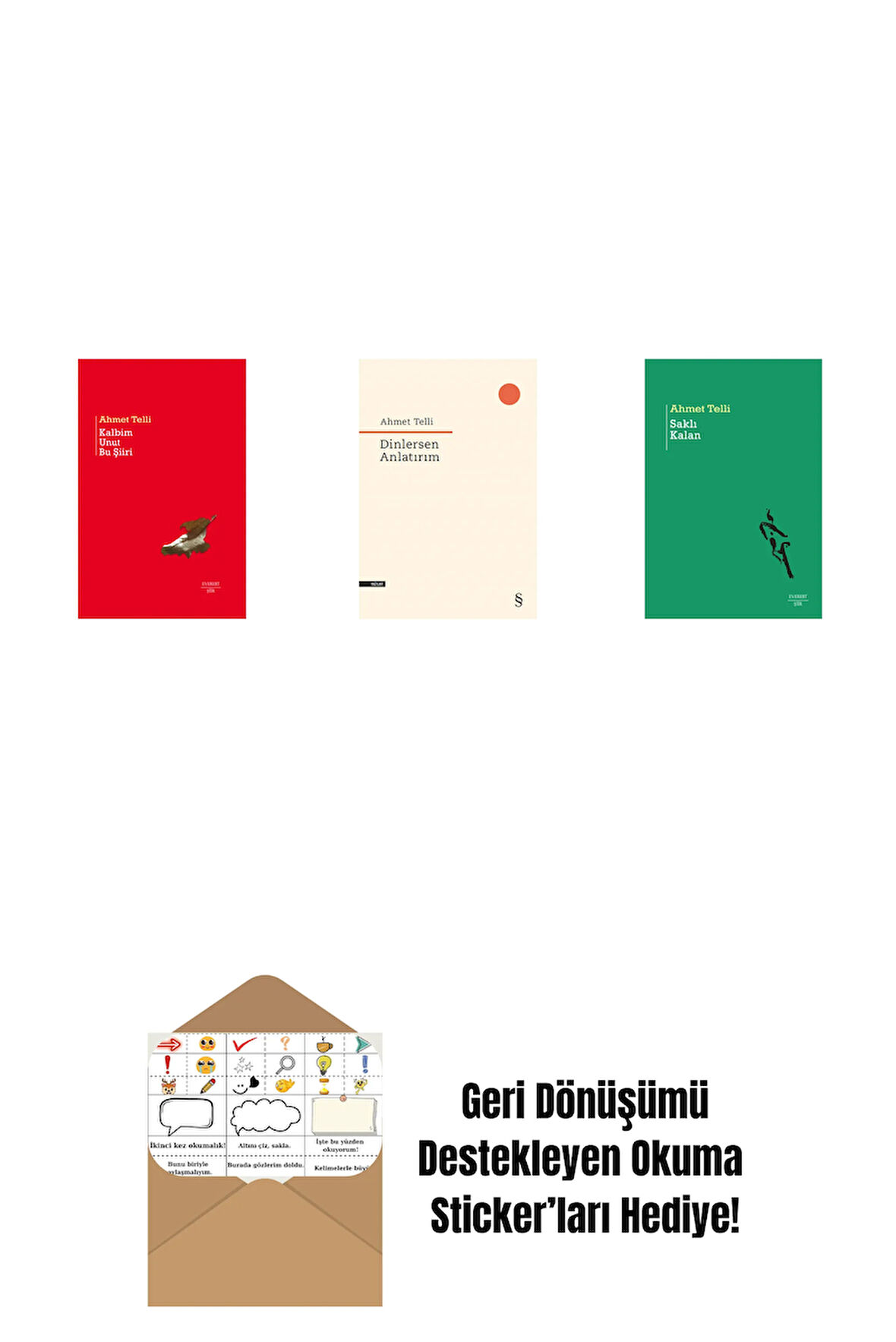 Kalbim Unut Bu Şiiri (Ciltli) + Dinlersen Anlatırım + Saklı Kalan + Okuma Sticker'ları