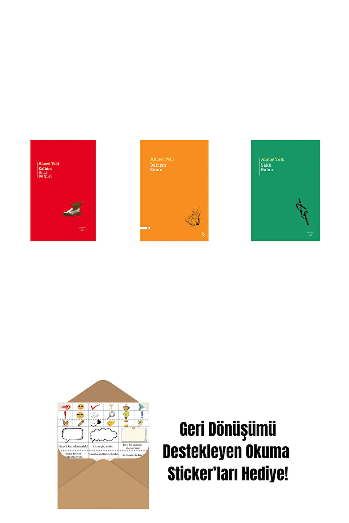 Kalbim Unut Bu Şiiri (Ciltli) + Bakışın Senin + Saklı Kalan + Okuma Sticker'ları