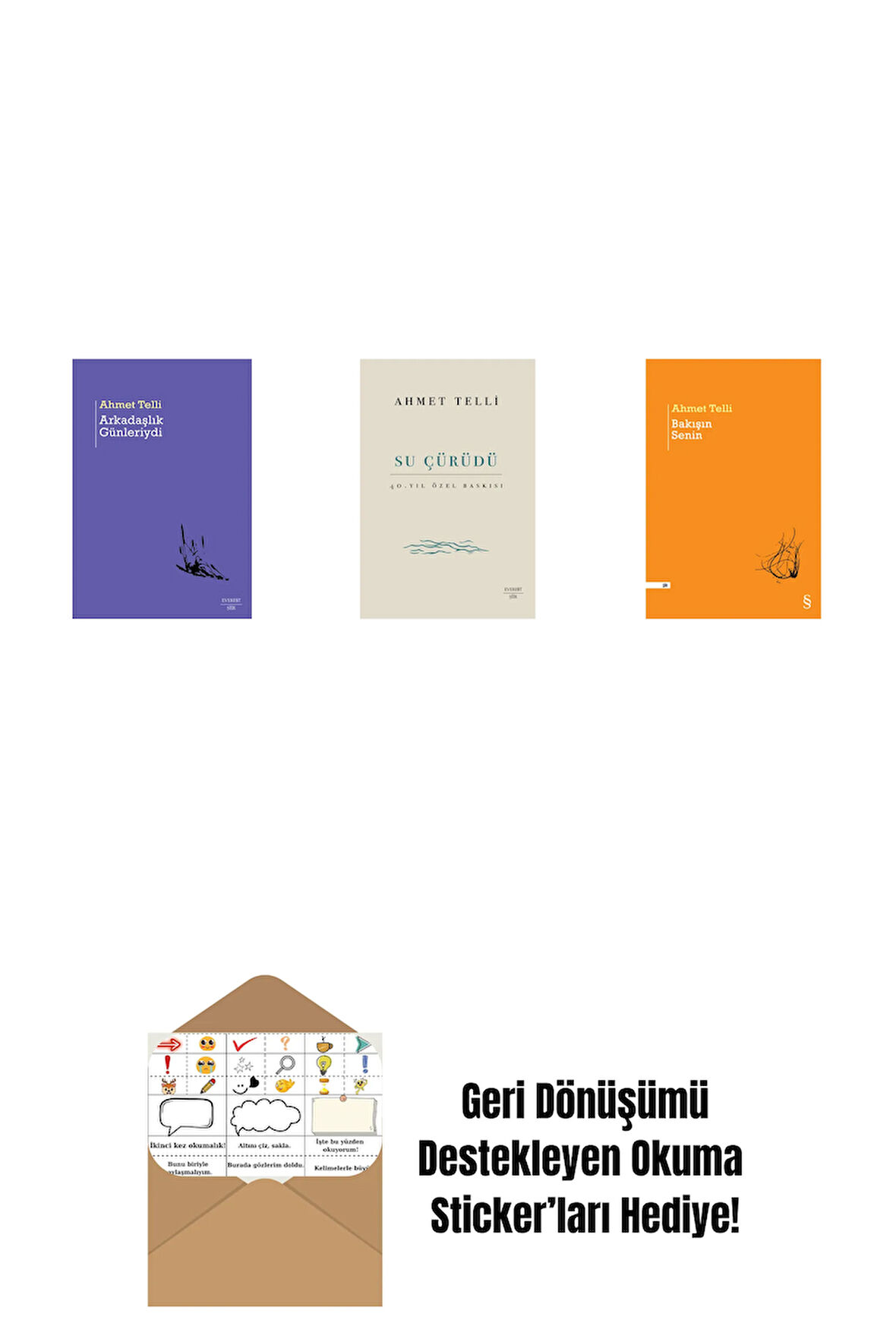 Arkadaşlık Günleriydi + Su Çürüdü (Ciltli) + Bakışın Senin + Okuma Sticker'ları