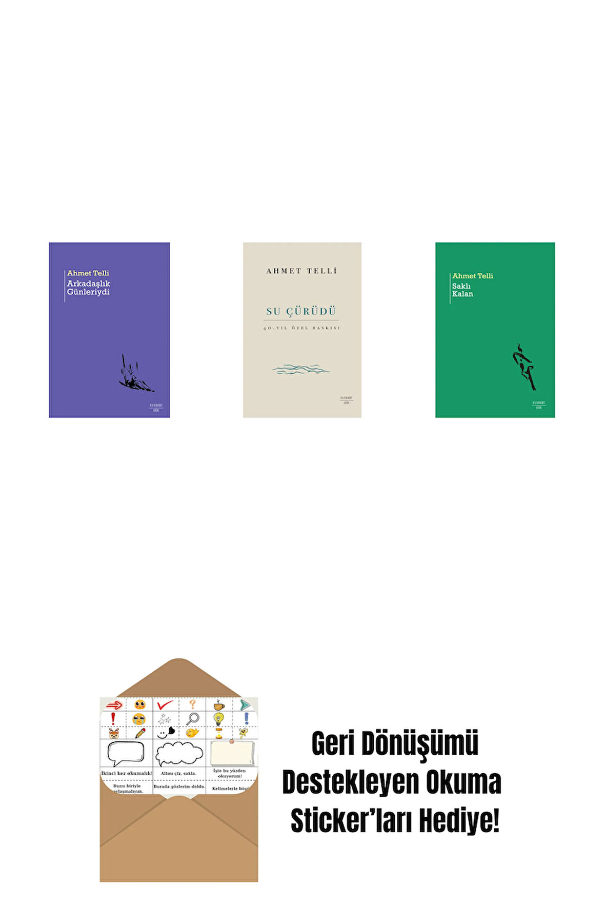 Arkadaşlık Günleriydi + Su Çürüdü (Ciltli) + Saklı Kalan + Okuma Sticker'ları