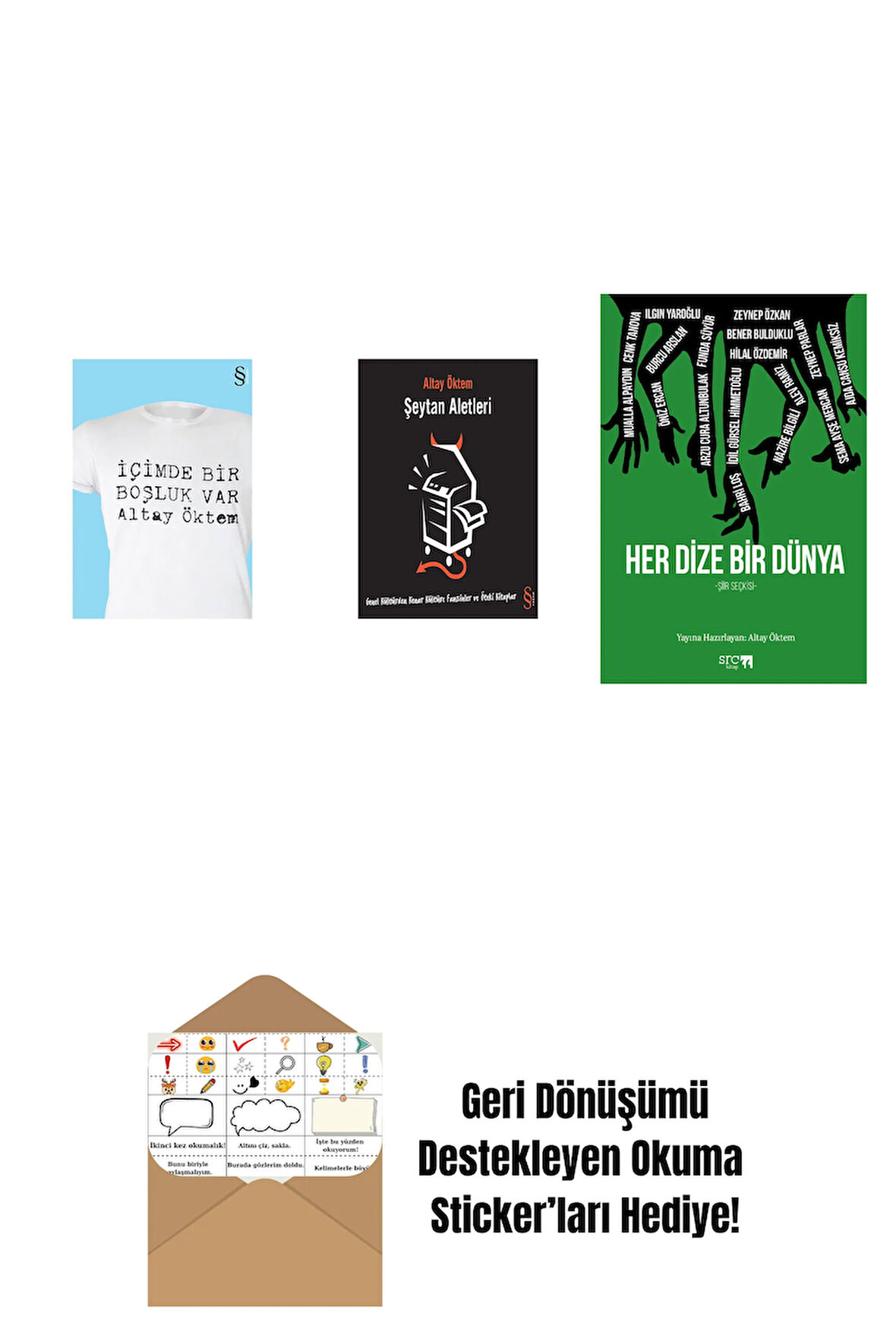 İçimde Bir Boşluk Var + Şeytan Aletleri + Her Dize Bir Dünya + Okuma Sticker'ları