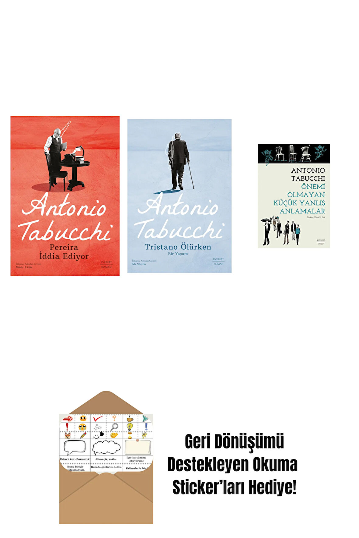 Pereira İddia Ediyor + Tristano Ölürken + Önemi Olmayan Küçük Yanlış Anlamalar + Okuma Sticker'ları