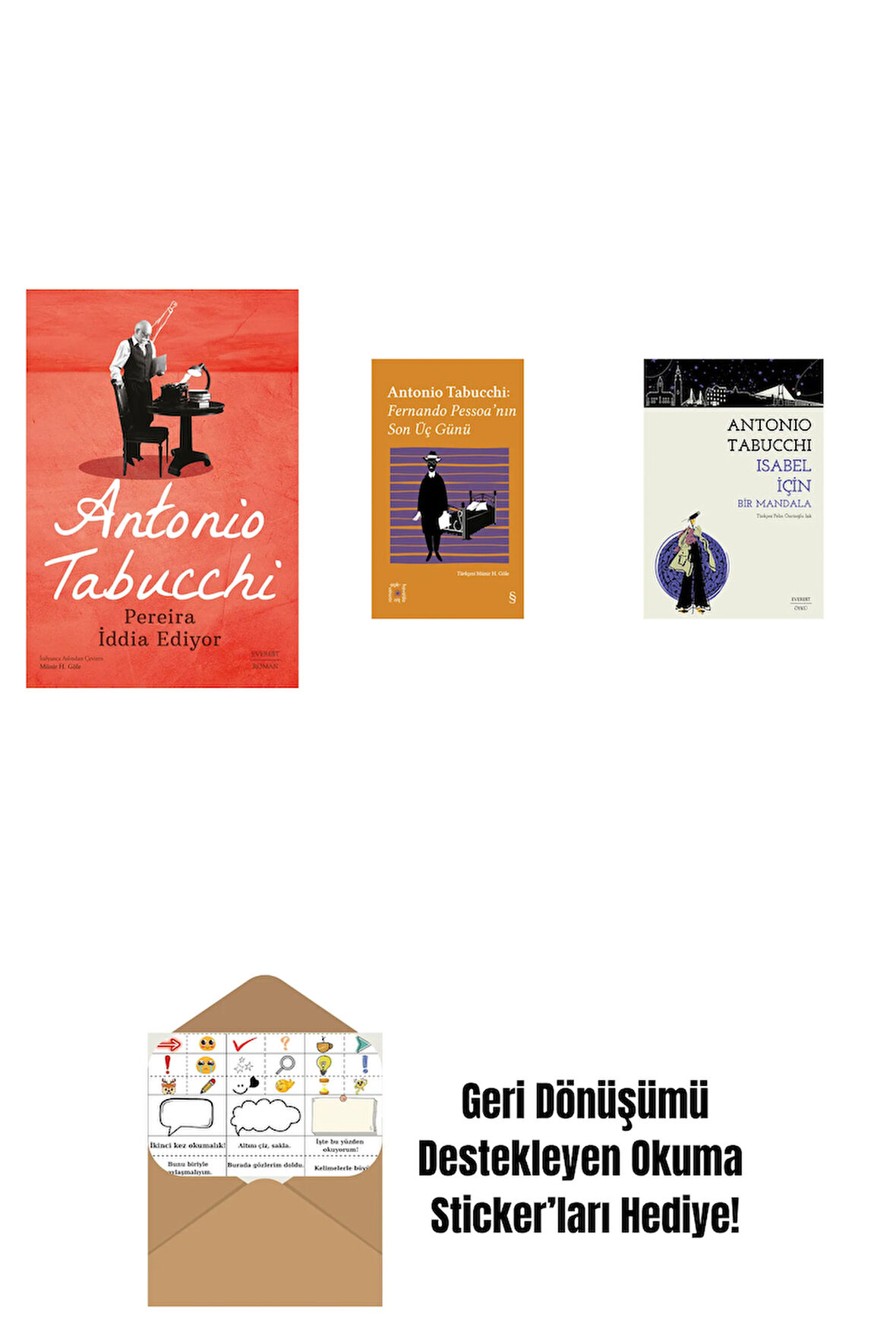 Pereira İddia Ediyor + Everest Açıkhava 34 - Fernando Pessoa’nın Son Üç Günü + Isabel İçin Bir Mandala + Okuma Sticker'ları