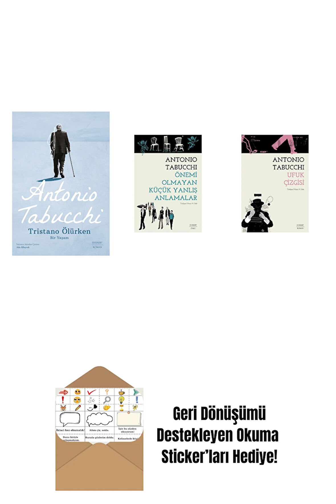 Tristano Ölürken + Önemi Olmayan Küçük Yanlış Anlamalar + Ufuk Çizgisi + Okuma Sticker'ları