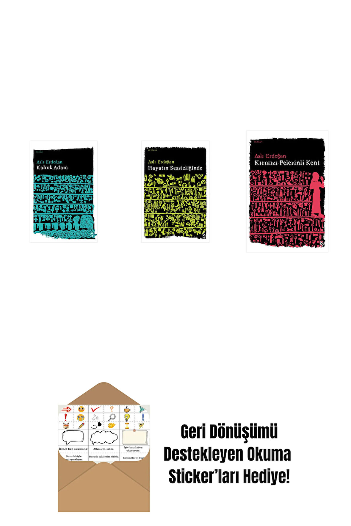 Kabuk Adam + Hayatın Sessizliğinde + Kırmızı Pelerinli Kent + Okuma Sticker'ları