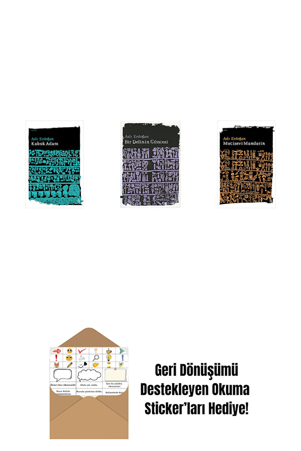 Kabuk Adam + Bir Delinin Güncesi + Mucizevi Mandarin + Okuma Sticker'ları