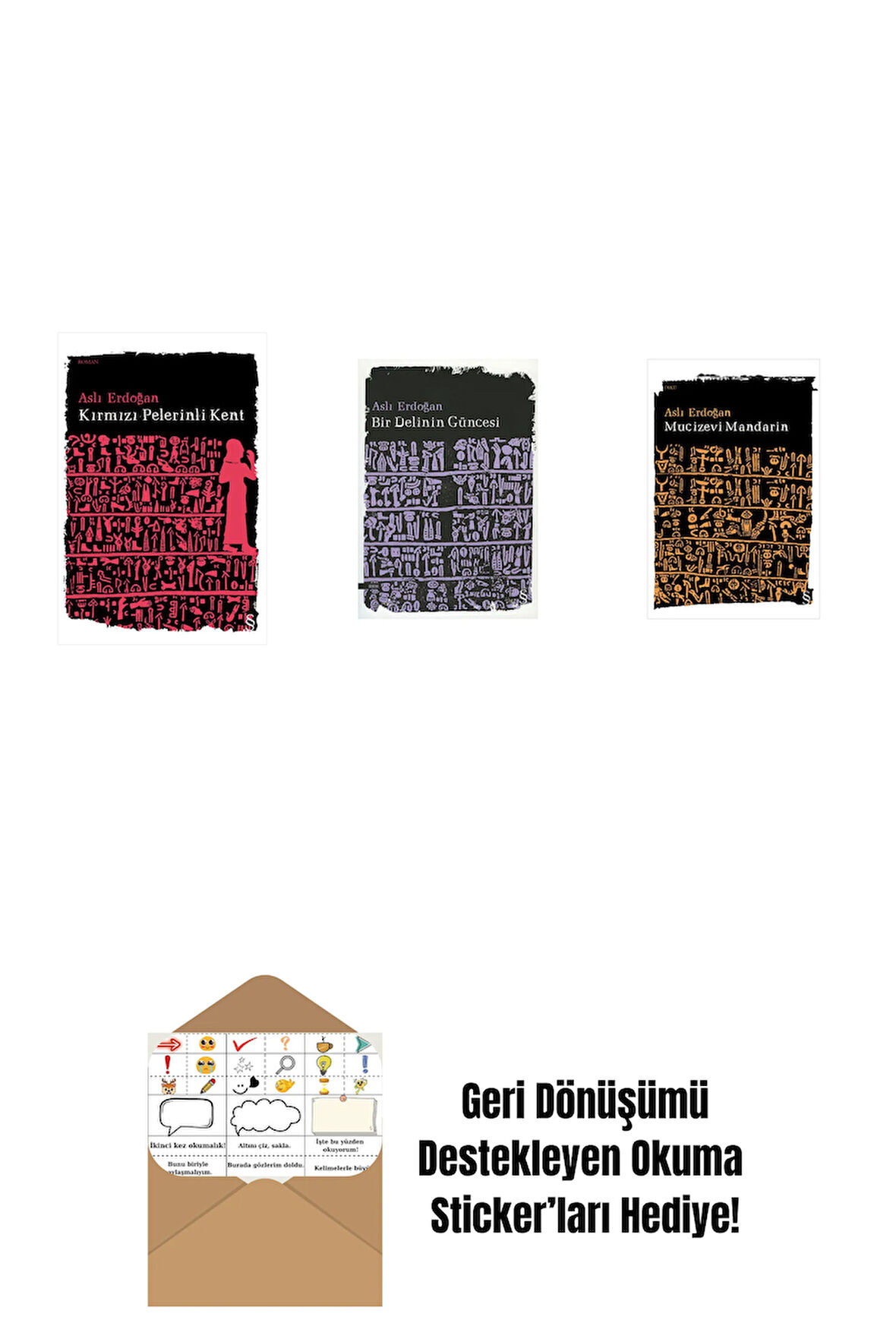 Kırmızı Pelerinli Kent + Bir Delinin Güncesi + Mucizevi Mandarin + Okuma Sticker'ları