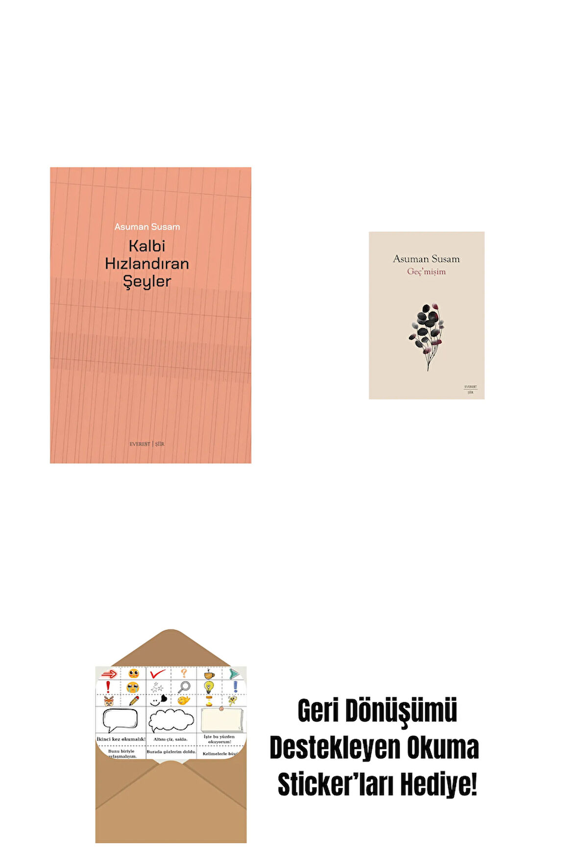 Kalbi Hızlandıran Şeyler + Geç’mişim + Okuma Sticker'ları