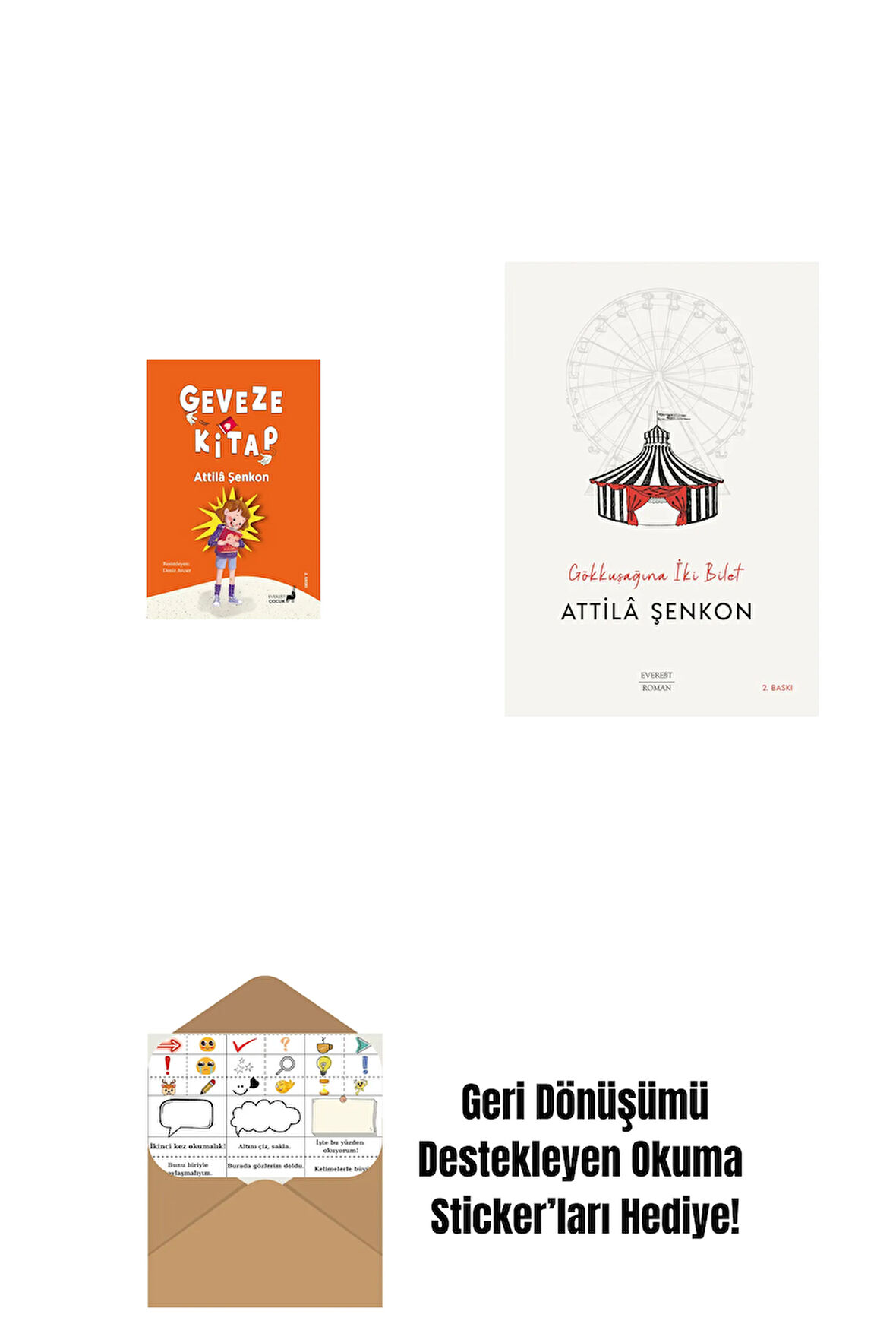 Geveze Kitap + Gökkuşağına İki Bilet + Okuma Sticker'ları