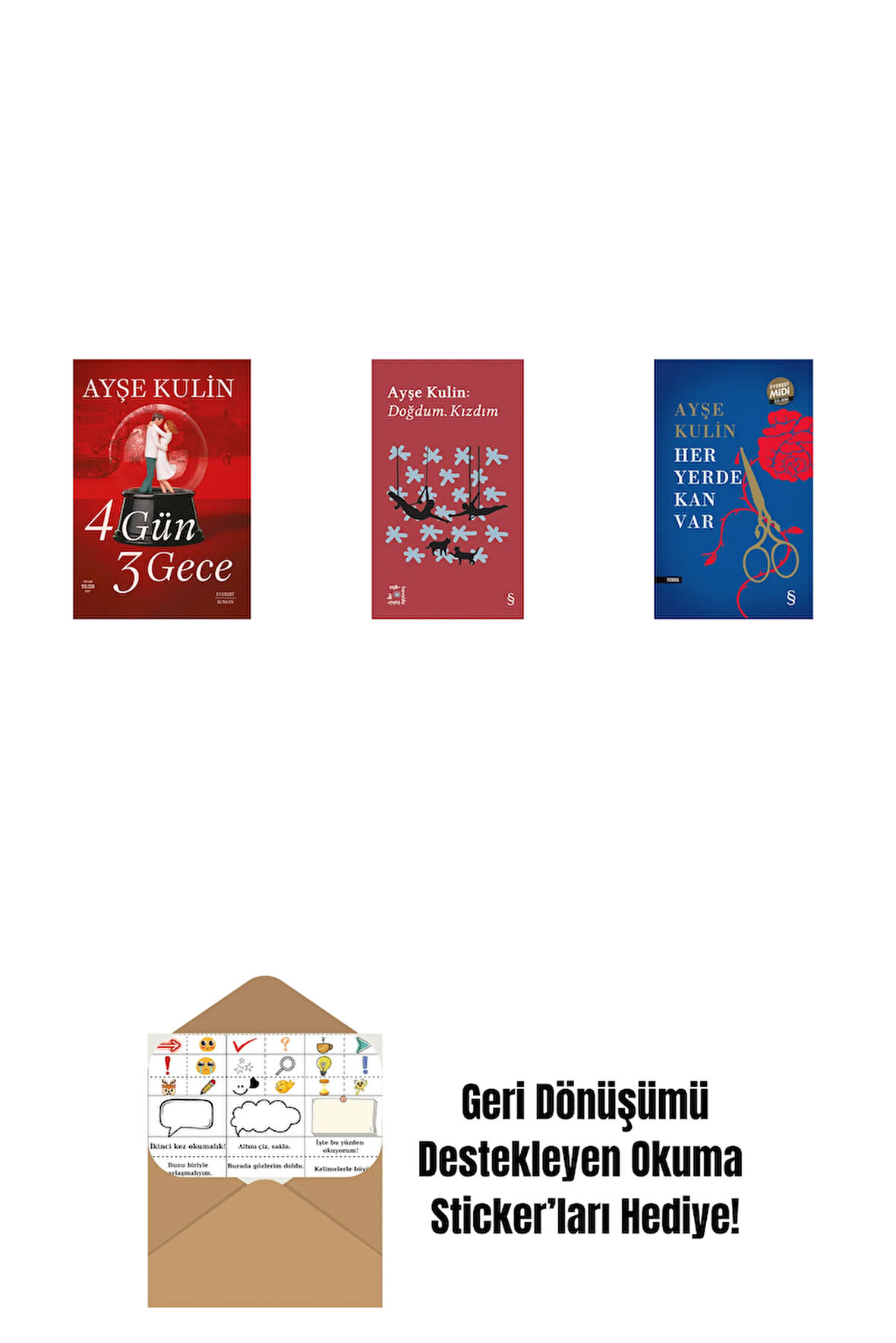 4 Gün 3 Gece + Everest Açıkhava 19 - Doğdum. Kızdım + Her Yerde Kan Var (Midi Boy) + Okuma Sticker'ları