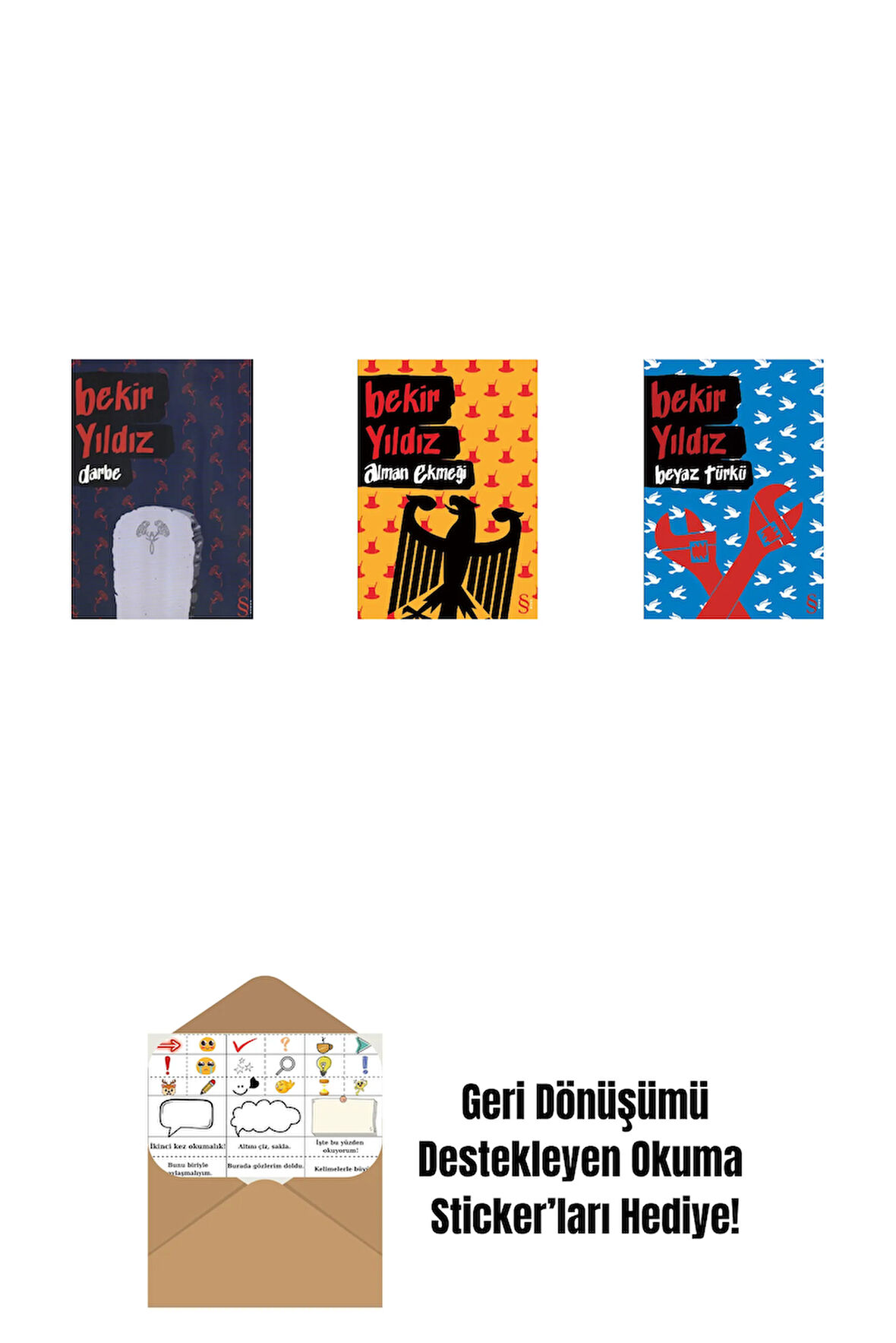 Darbe + Alman Ekmeği + Beyaz Türkü + Okuma Sticker'ları