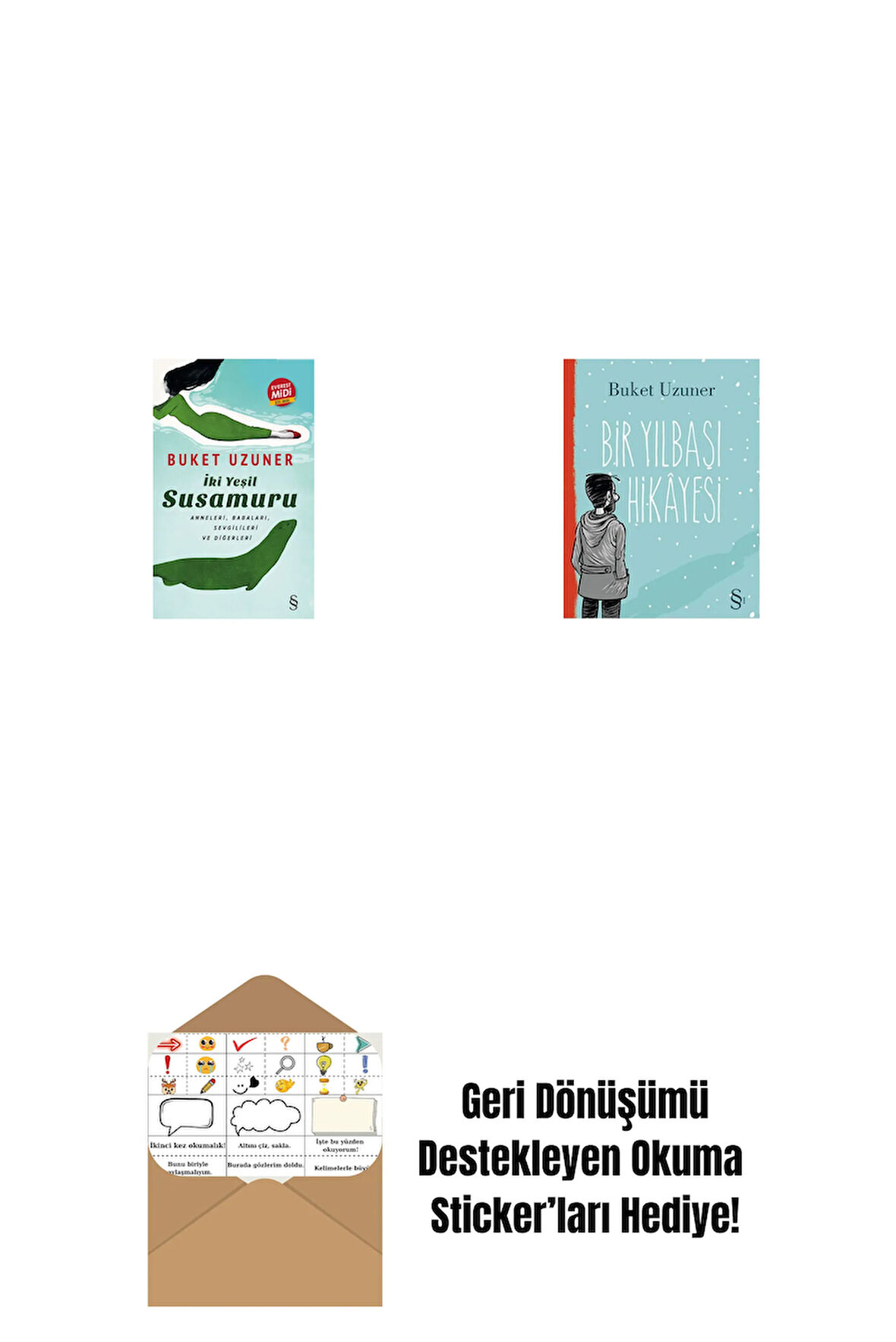 İki Yeşil Su Susamuru (Midi Boy) + Bir Yılbaşı Hikâyesi + Okuma Sticker'ları