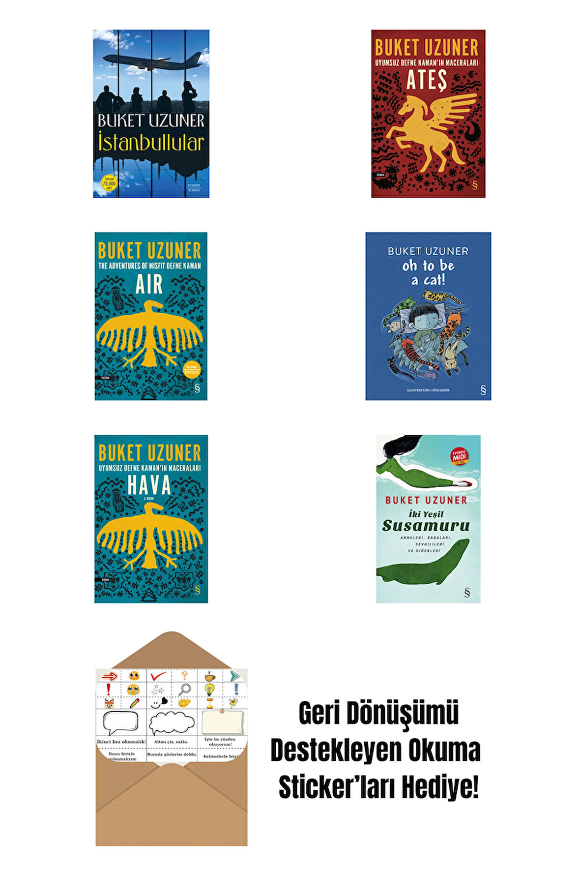 Buket Uzuner 6 Kitap Set + Okuma Sticker'ları