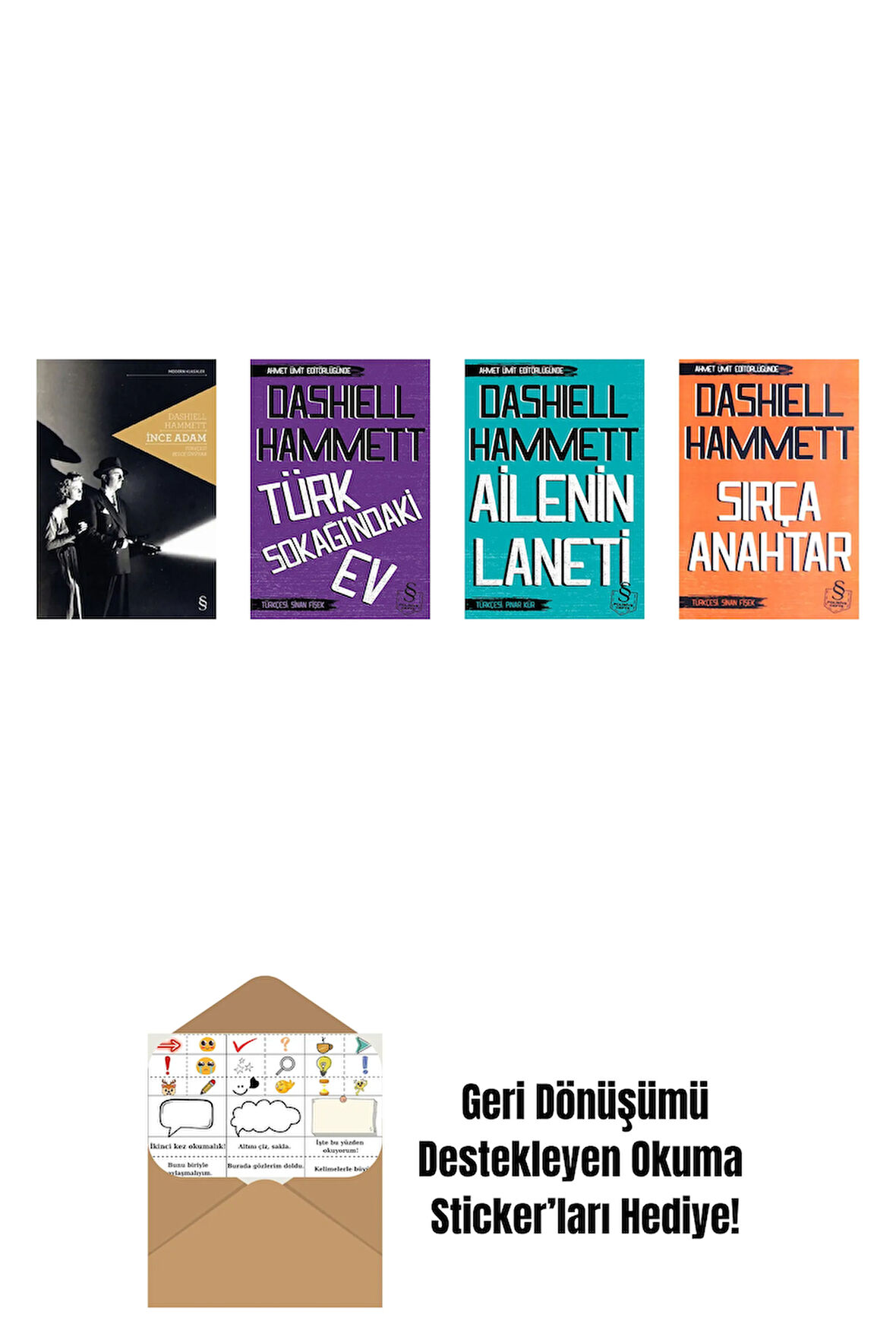 Türk Sokağındaki Ev (Cep Boy) + Ailenin Laneti (Cep Boy) + Sırça Anahtar (Cep Boy) + Okuma Sticker'ları