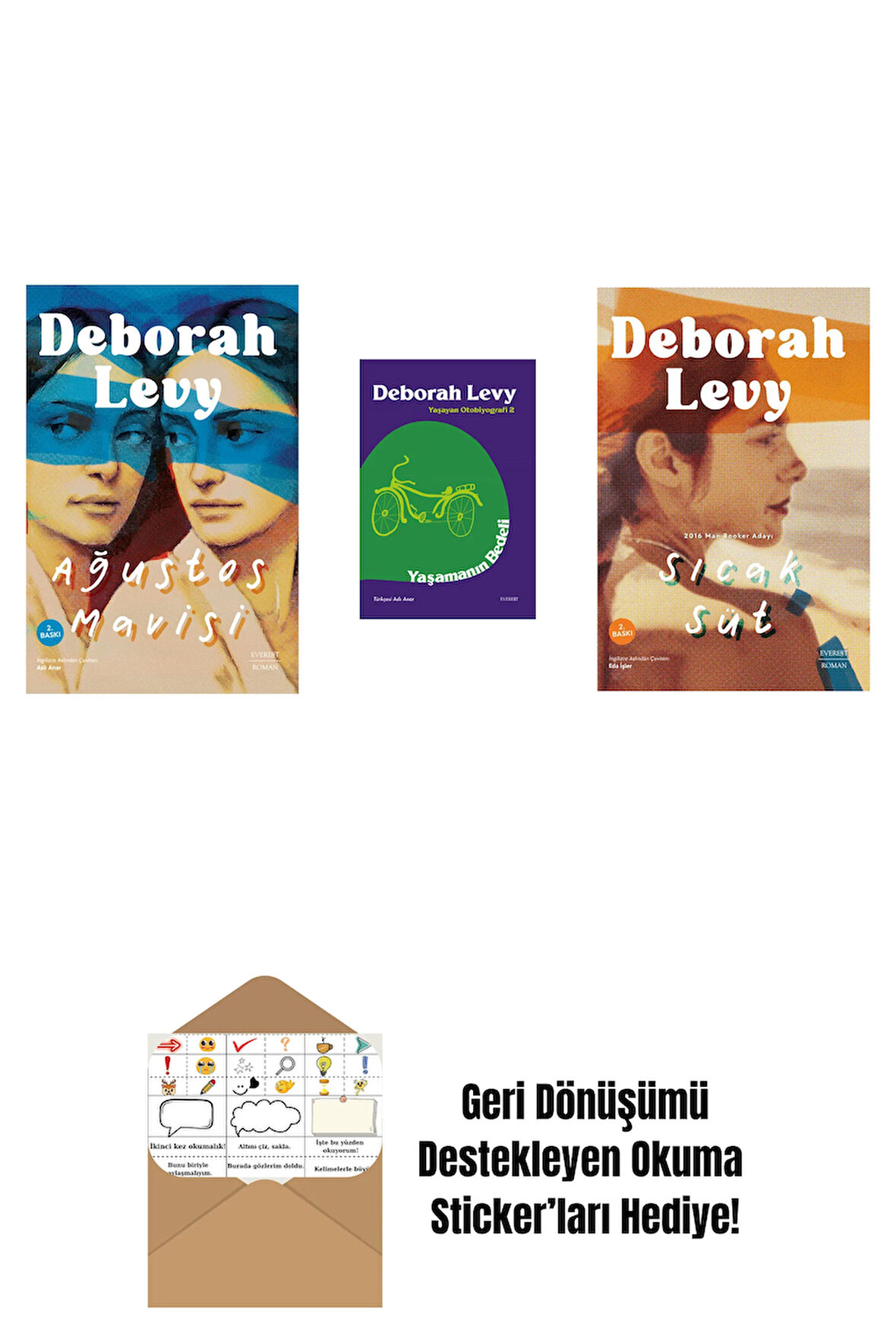 Ağustos Mavisi + Yaşamanın Bedeli + Her Şeyi Gören Adam + Okuma Sticker'ları