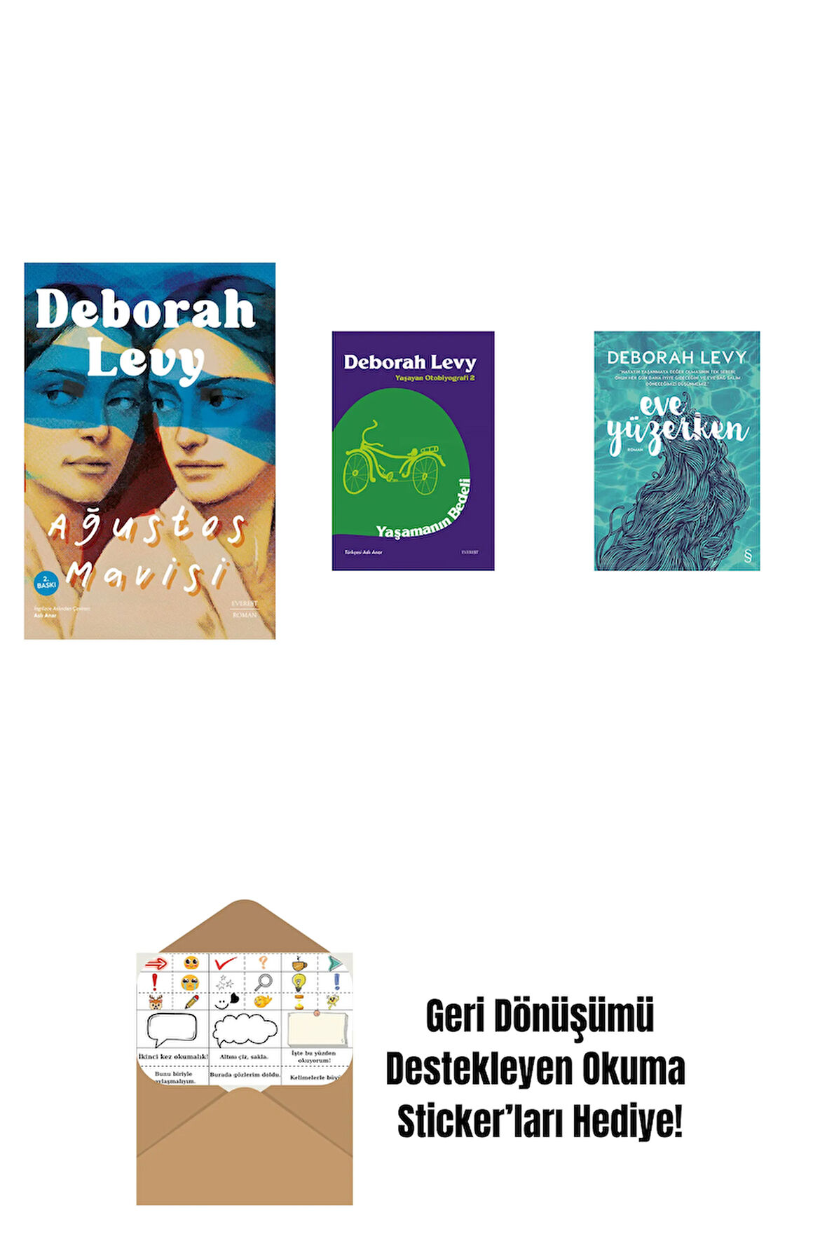 Ağustos Mavisi + Yaşamanın Bedeli + Siyah Votka + Okuma Sticker'ları