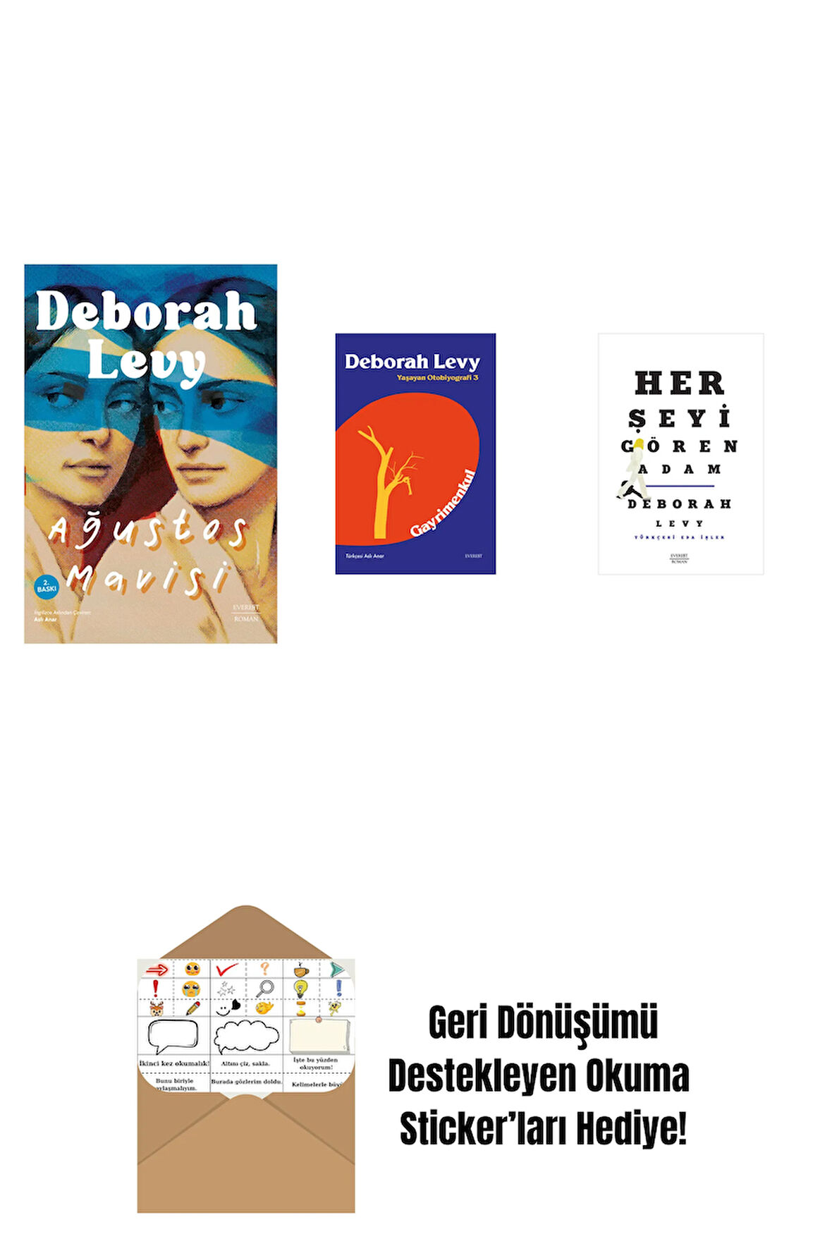 Ağustos Mavisi + Yaşamanın Bedeli + Eve Yüzerken + Okuma Sticker'ları