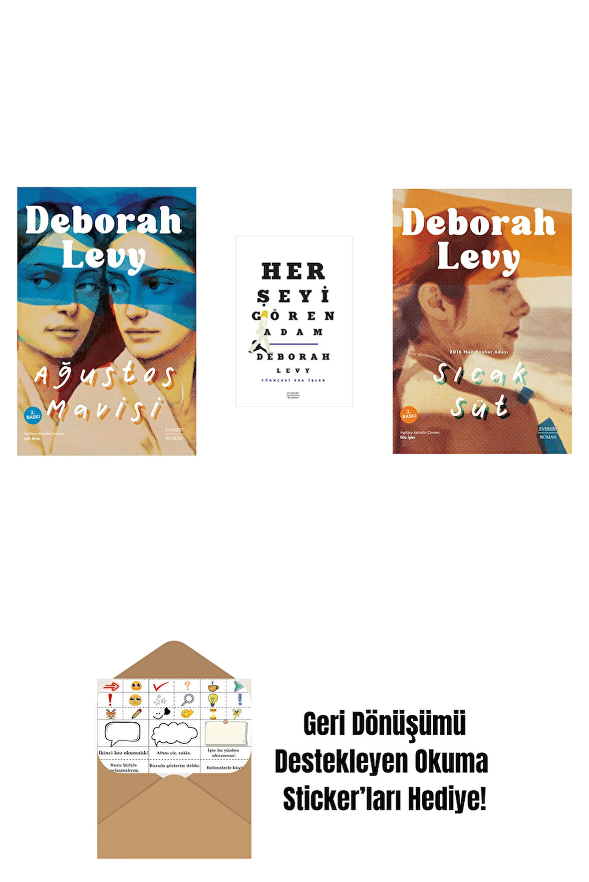 Ağustos Mavisi + Gayrimenkul + Eve Yüzerken + Okuma Sticker'ları