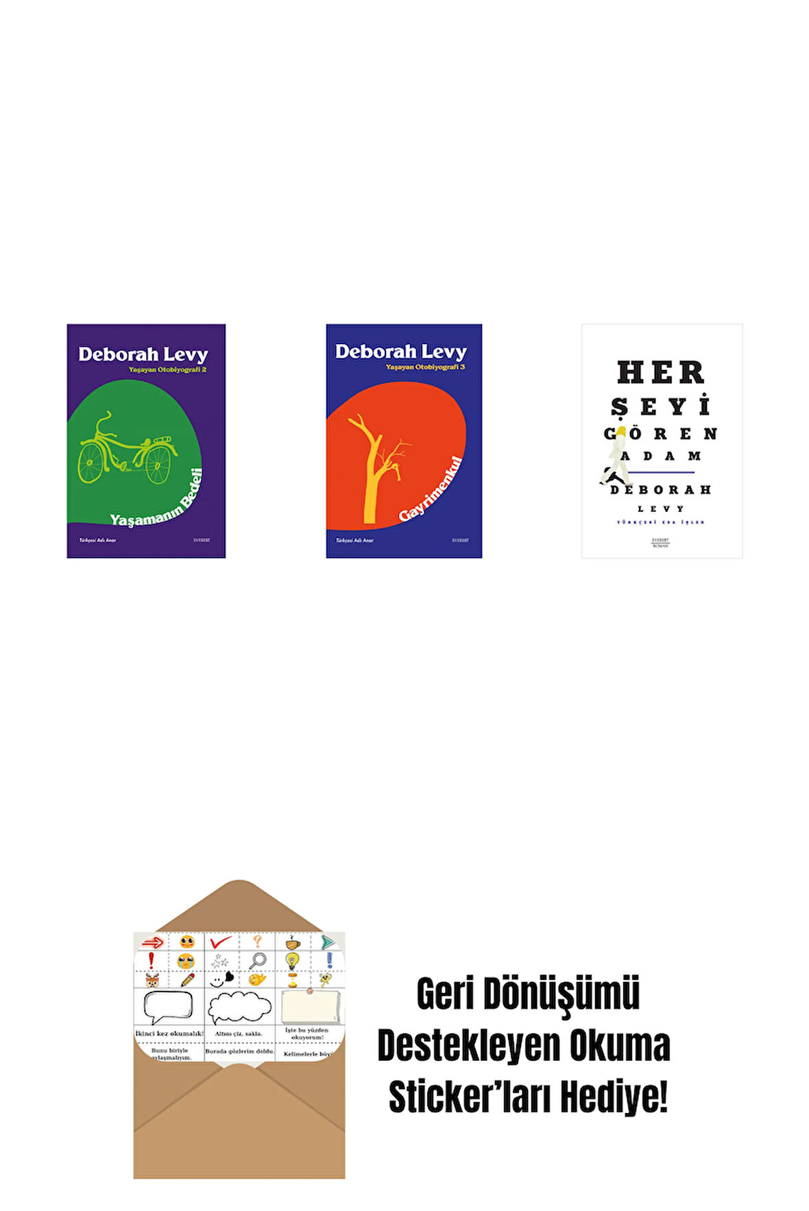 Yaşamanın Bedeli + Gayrimenkul + Her Şeyi Gören Adam + Okuma Sticker'ları