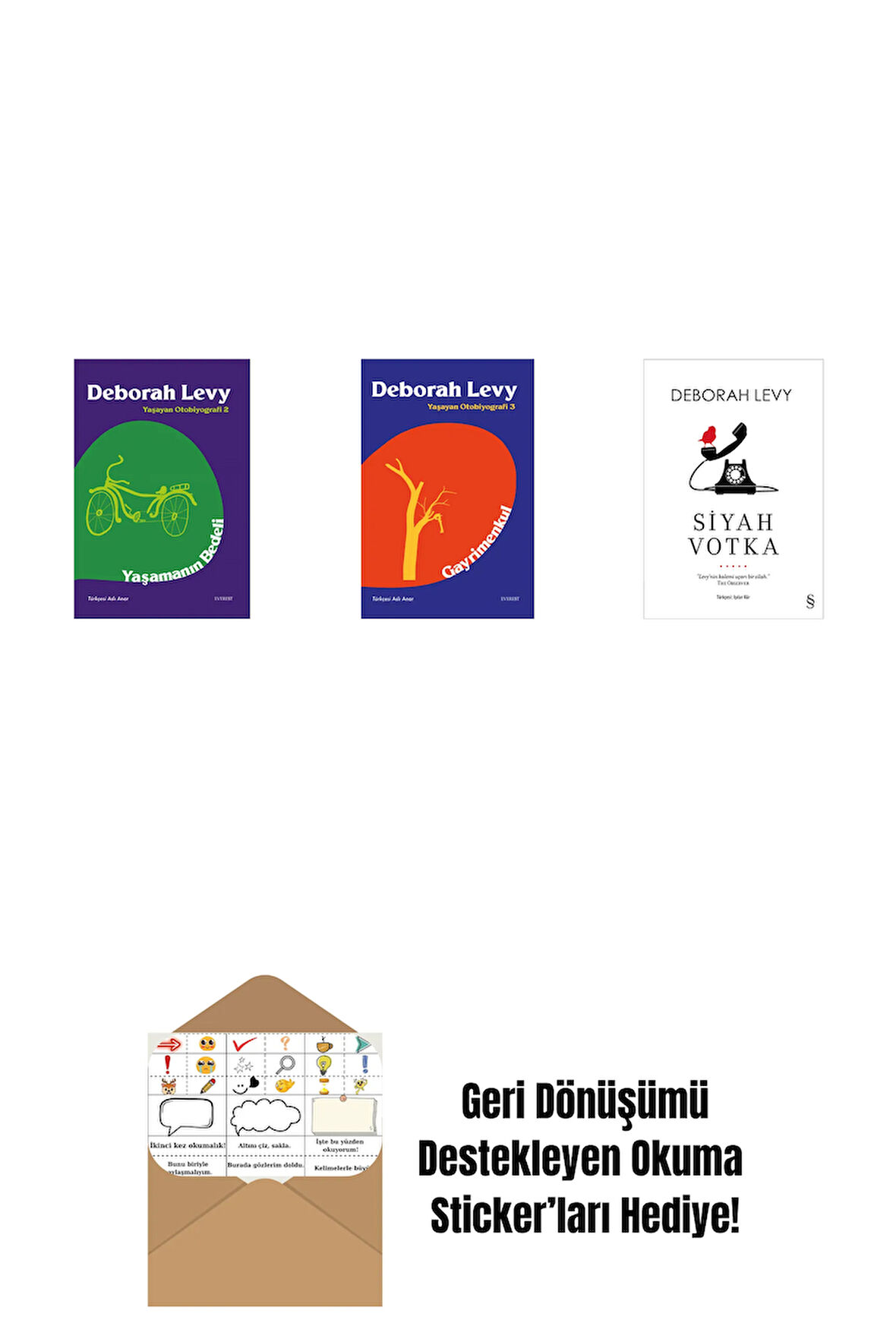 Yaşamanın Bedeli + Gayrimenkul + Siyah Votka + Okuma Sticker'ları