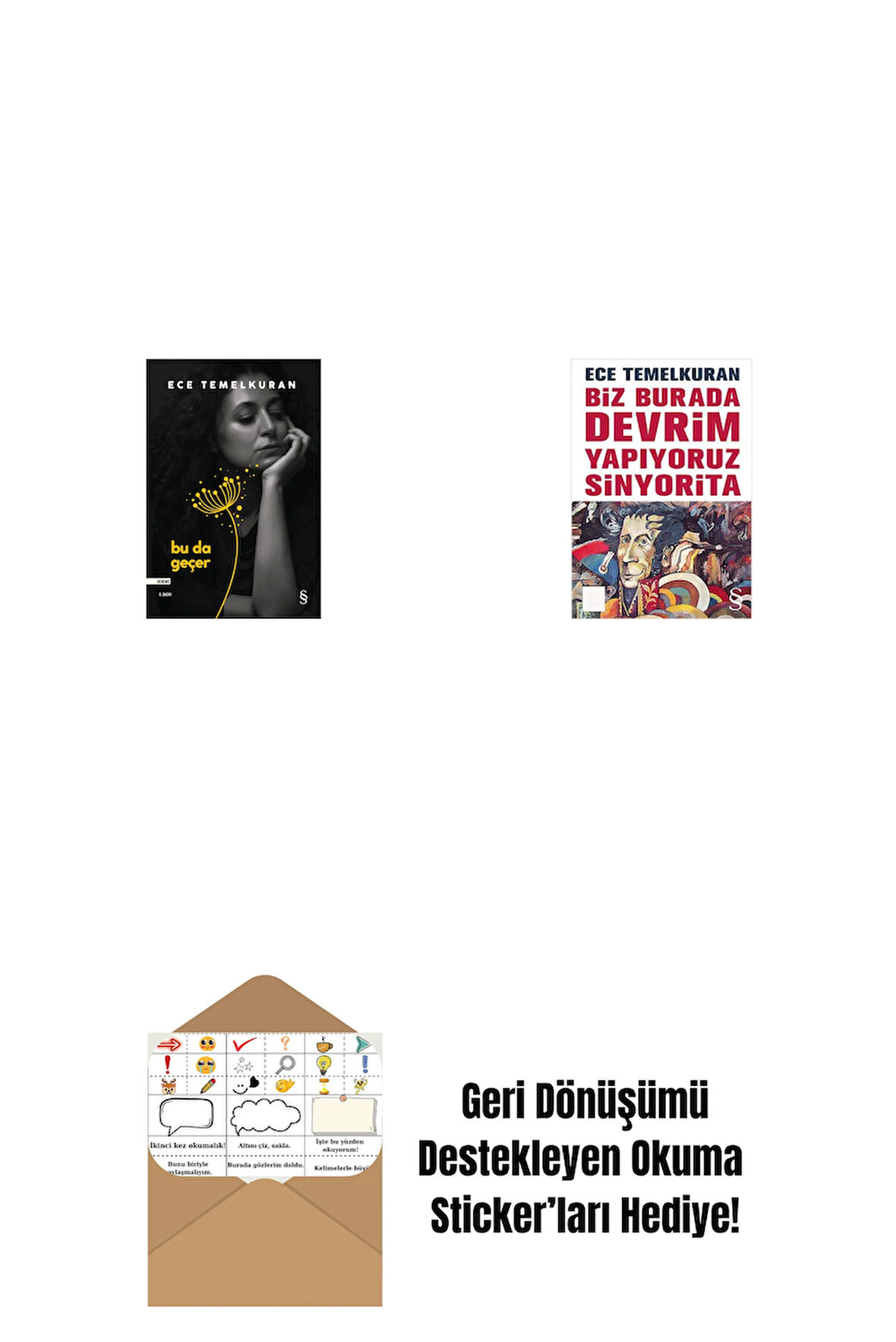 Bu da Geçer + Biz Burada Devrim Yapıyoruz Sinyorita (Cep Boy) + Okuma Sticker'ları