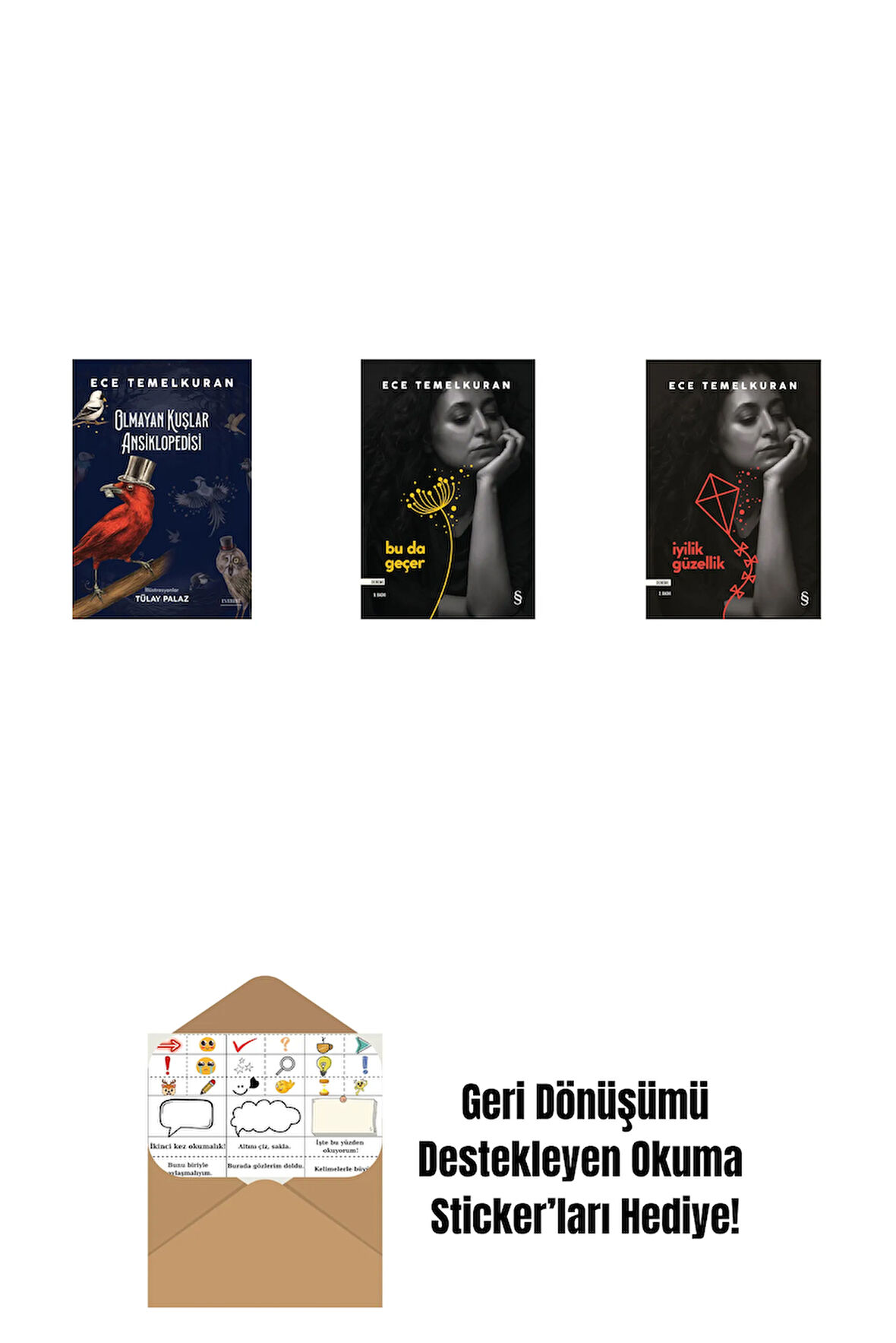 Olmayan Kuşlar Ansiklopedisi + Bu da Geçer + İyilik Güzellik + Okuma Sticker'ları