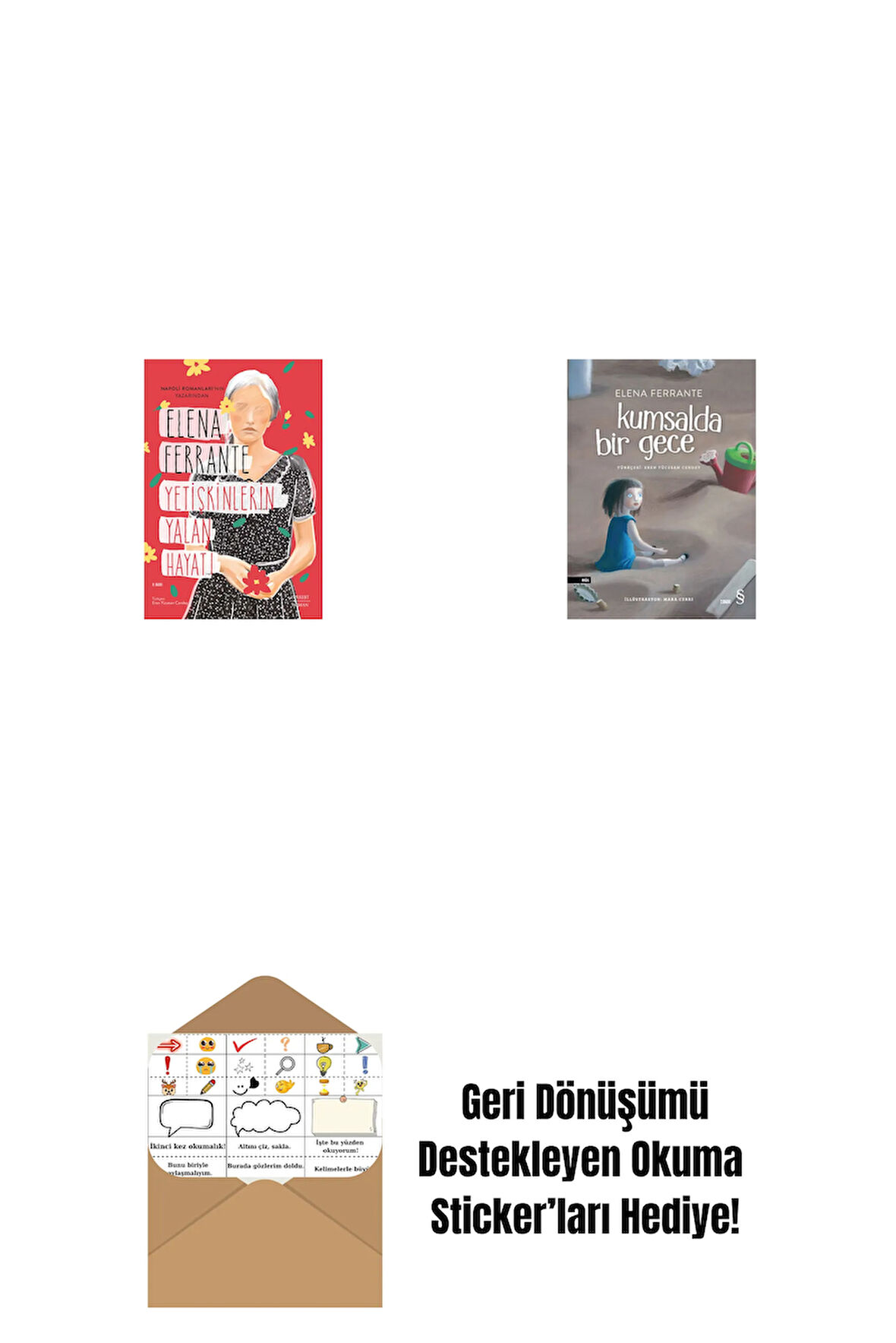 Yetişkinlerin Yalan Hayatı + Kumsalda Bir Gece + Okuma Sticker'ları